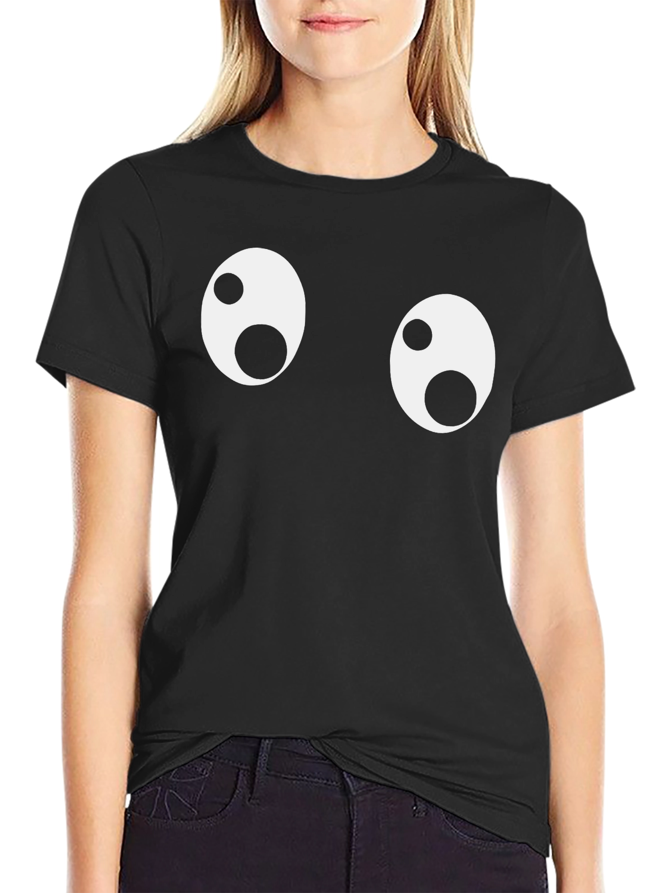 Funny Googly Eyes Black T-Shirt