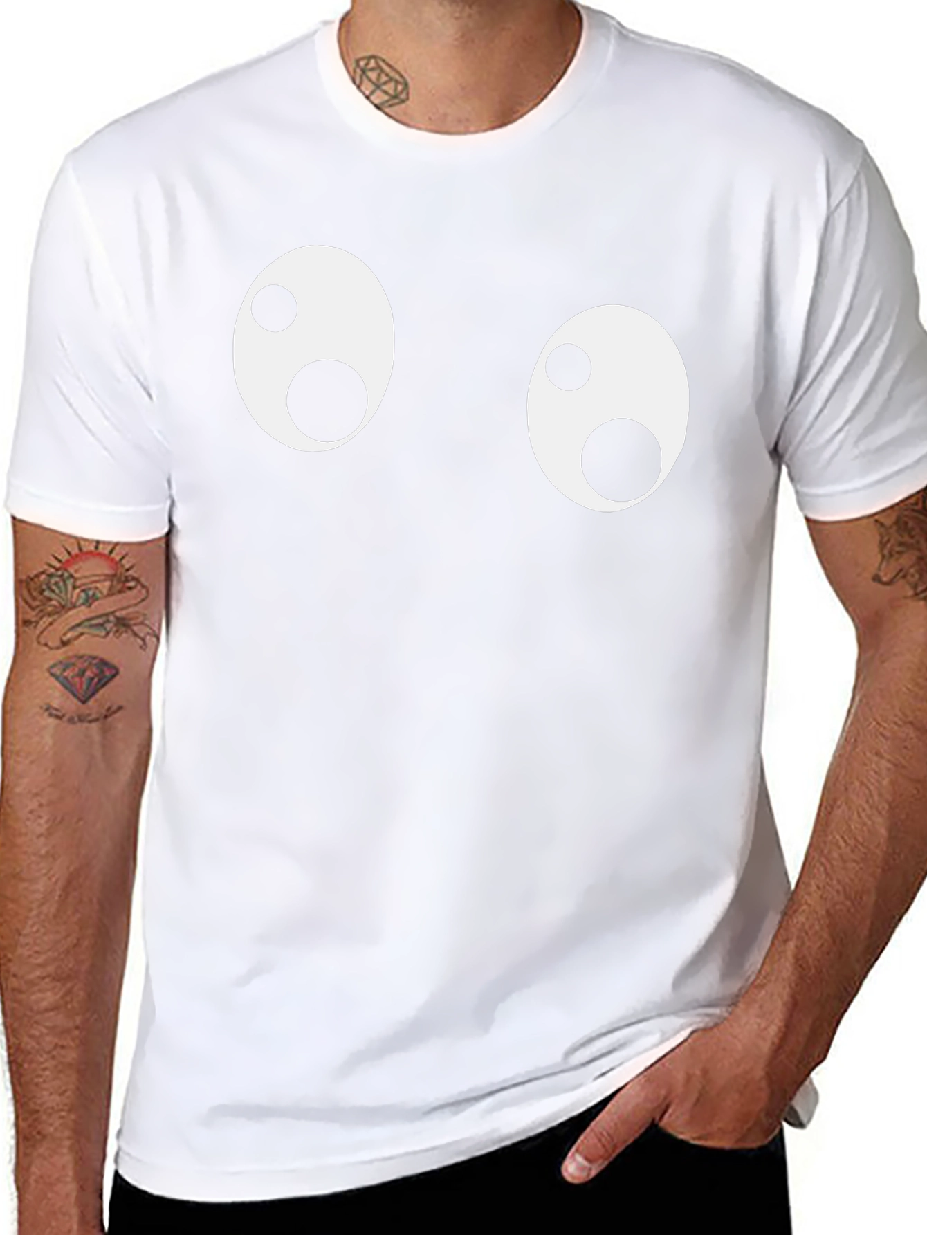 Funny Googly Eyes Black T-Shirt