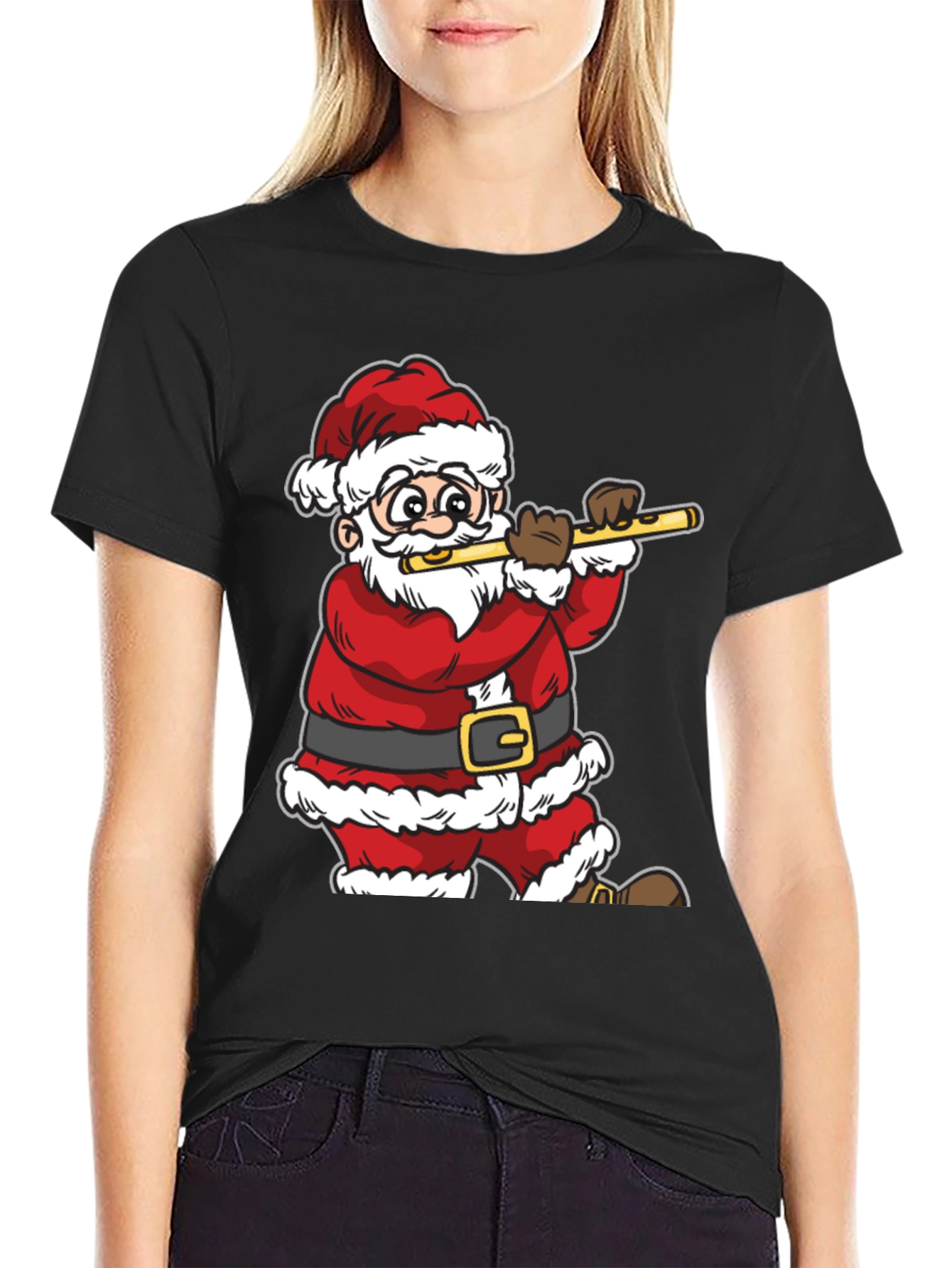 Santa Claus Playing Flute T-Shirt