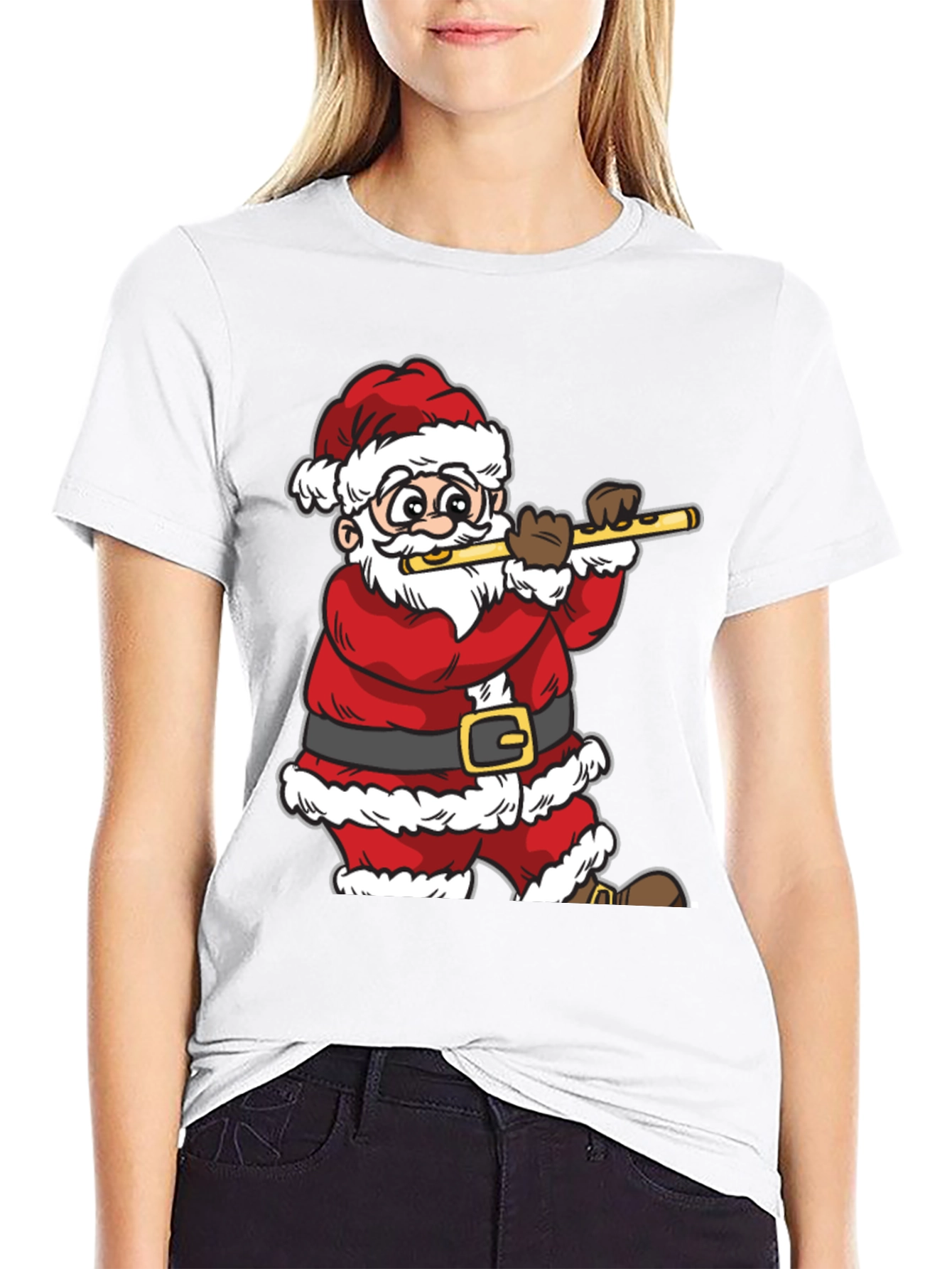 Santa Claus Playing Flute T-Shirt