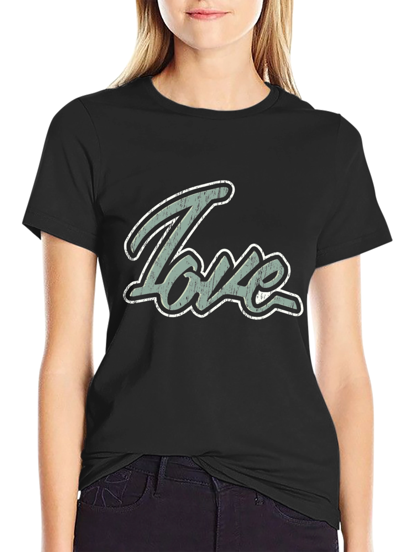 Love Graphic Print Mens Black T-Shirt