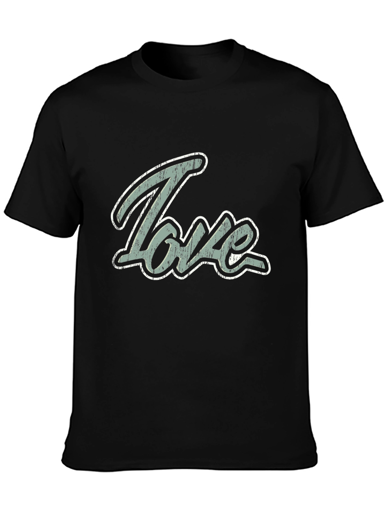 Love Graphic Print Mens Black T-Shirt