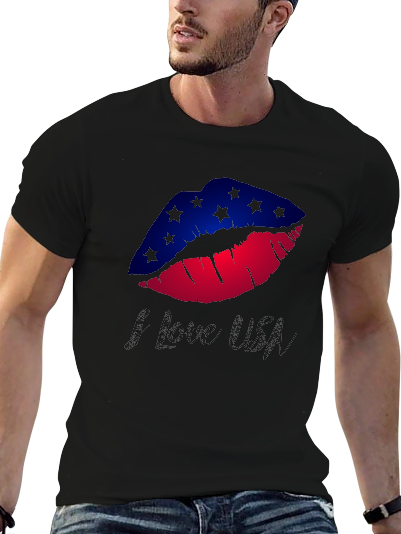 I Love USA Lips Graphic Tee