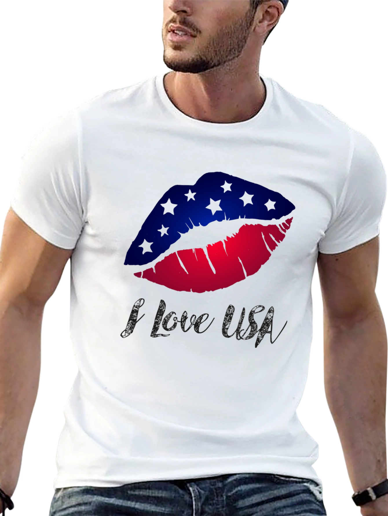 I Love USA Lips Graphic Tee