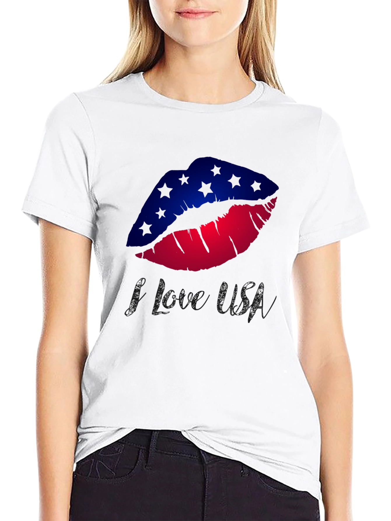 I Love USA Lips Graphic Tee