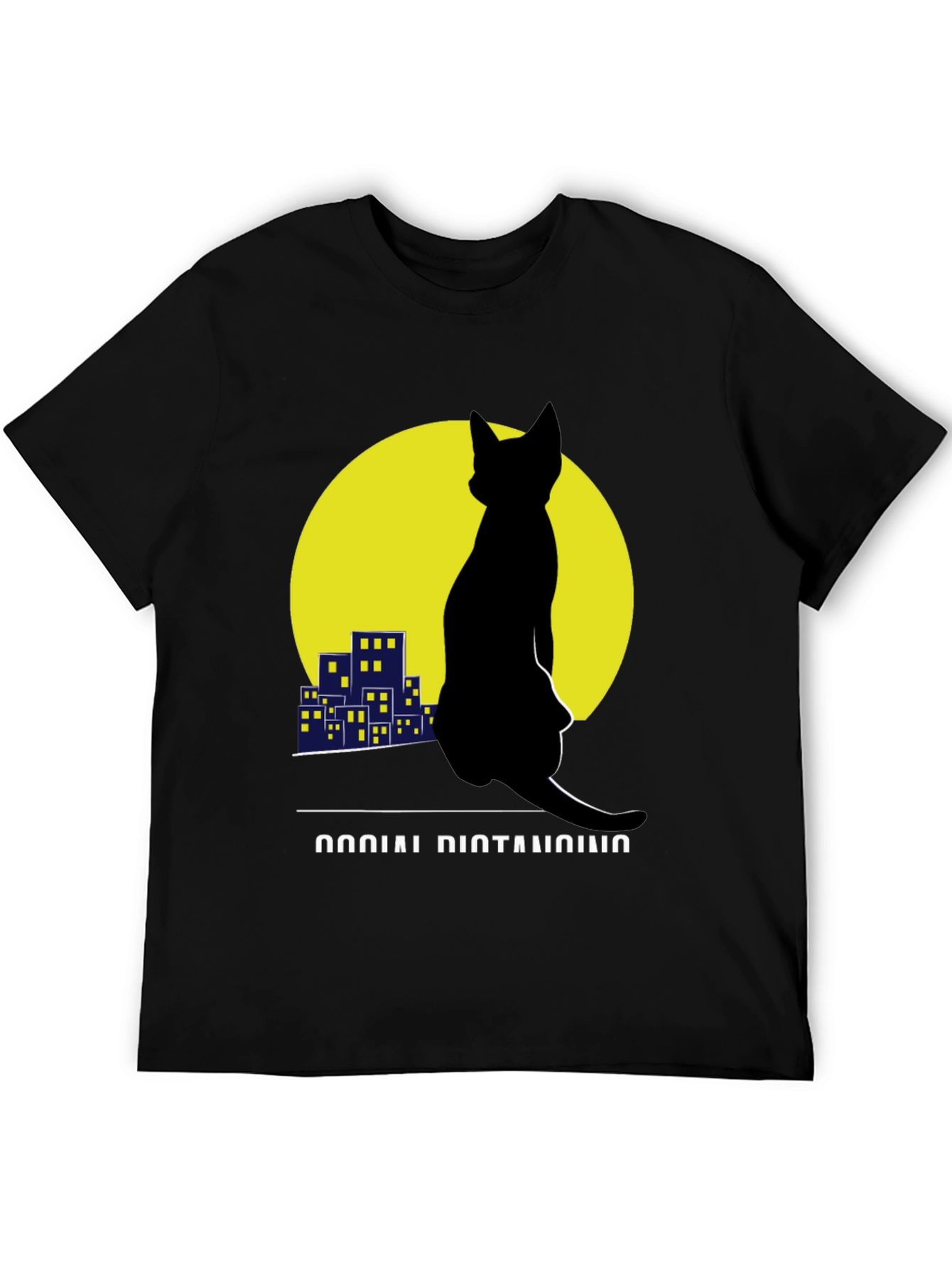 Social Distancing Cat T-Shirt