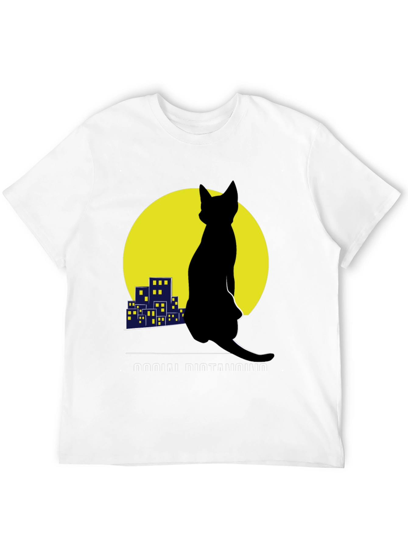 Social Distancing Cat T-Shirt