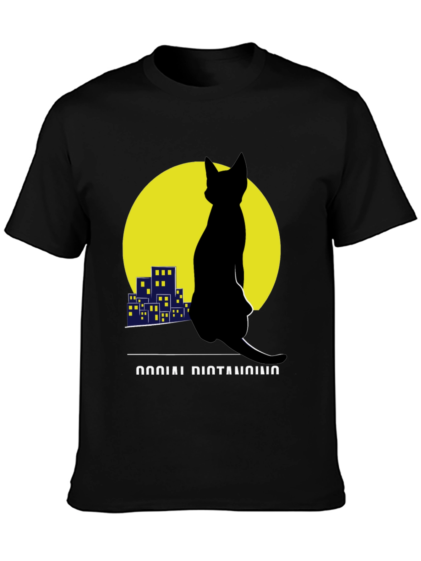 Social Distancing Cat T-Shirt