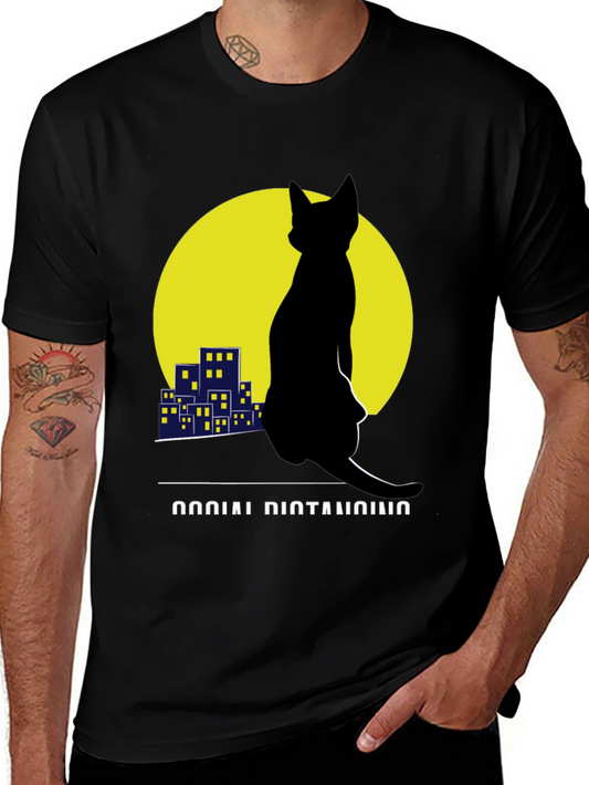 Social Distancing Cat T-Shirt