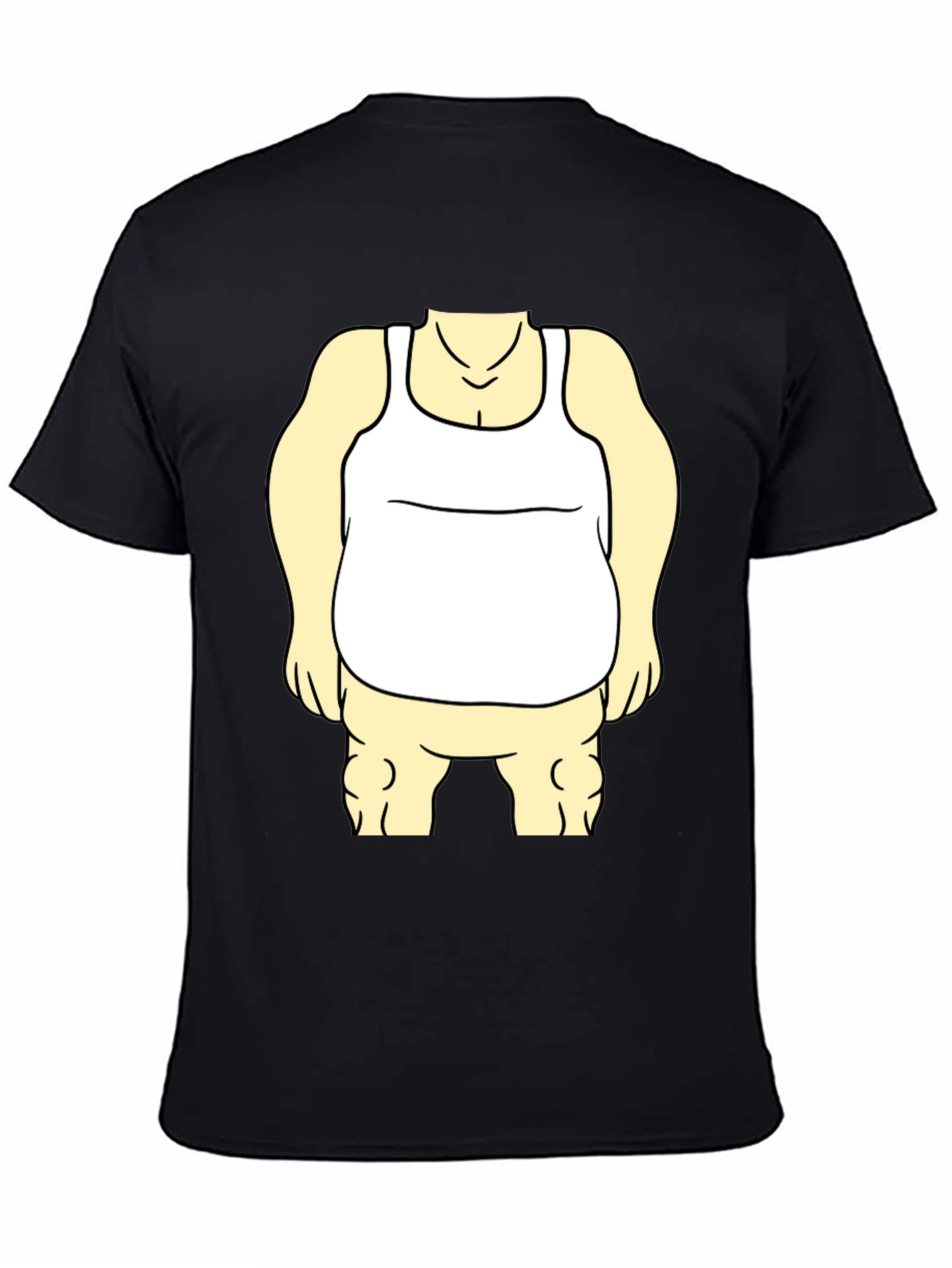 Funny Cartoon Character Graphic Black T-Shirt