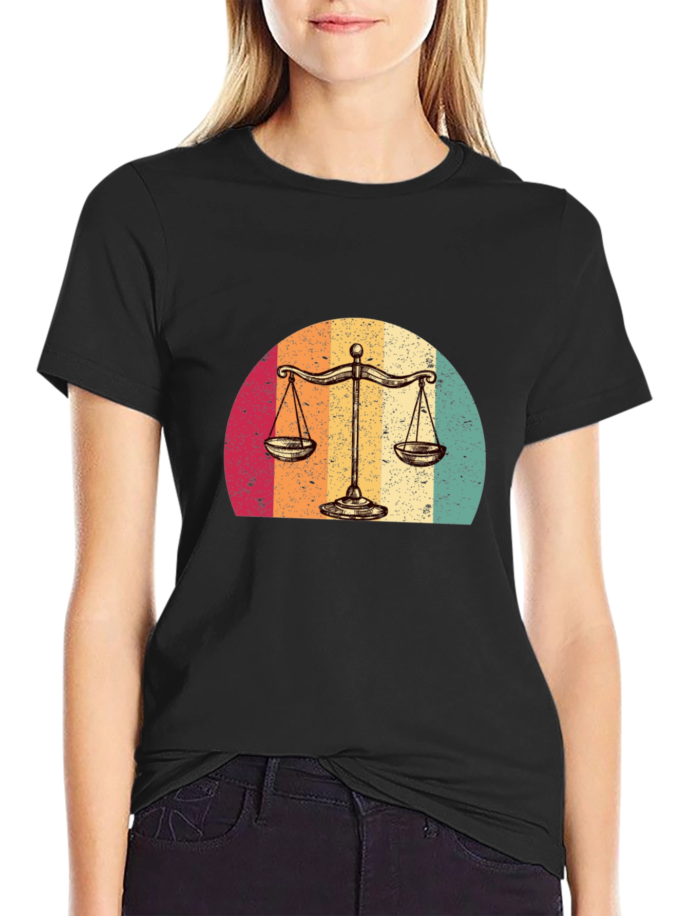 Retro Justice Scales Graphic T-Shirt