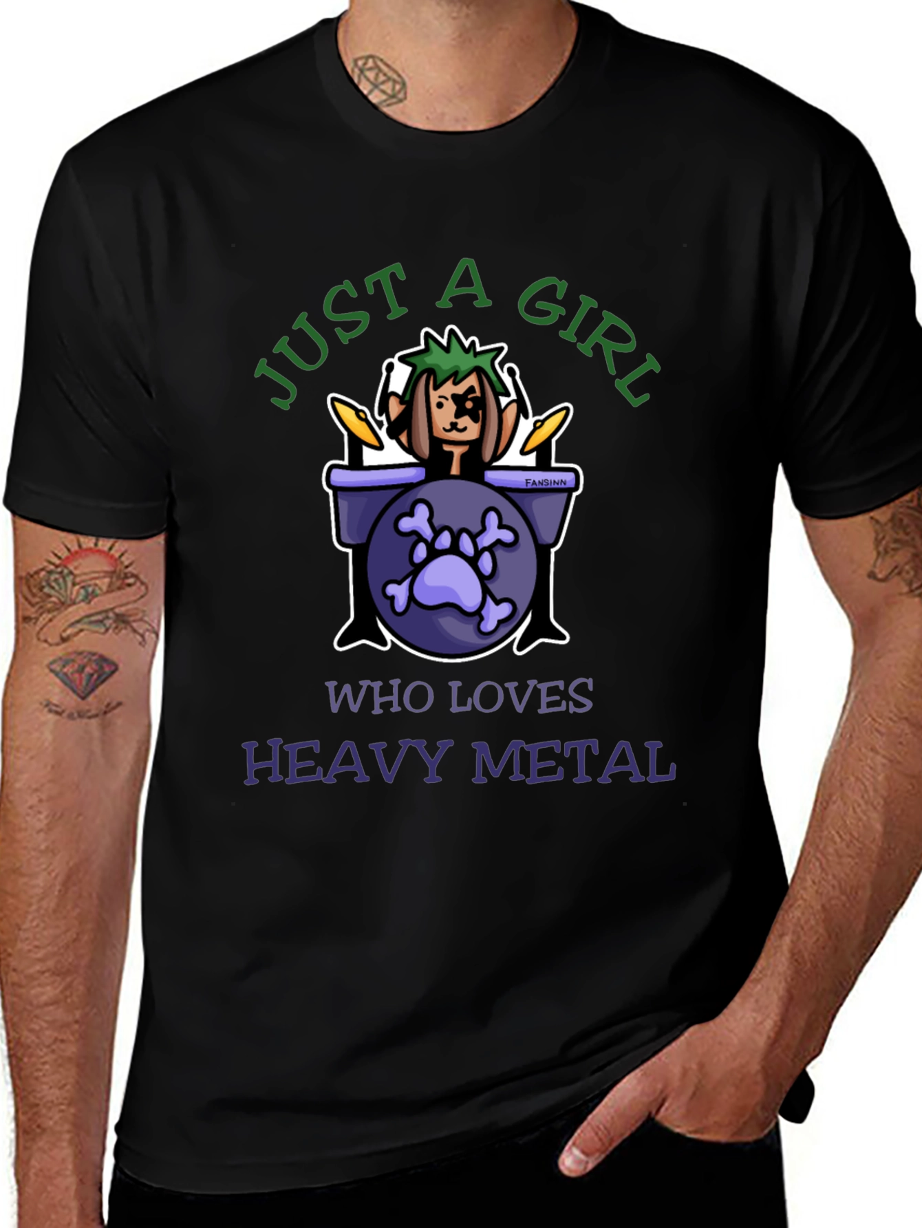 Heavy Metal Girl Drummer T-Shirt