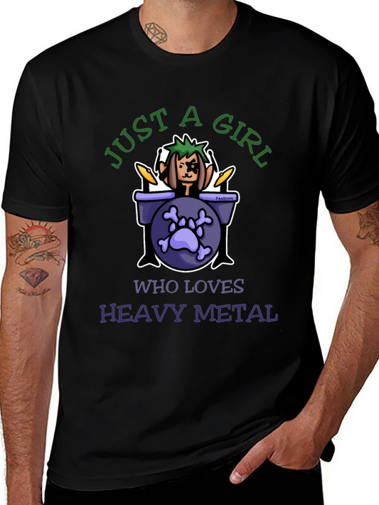 Heavy Metal Girl Drummer T-Shirt