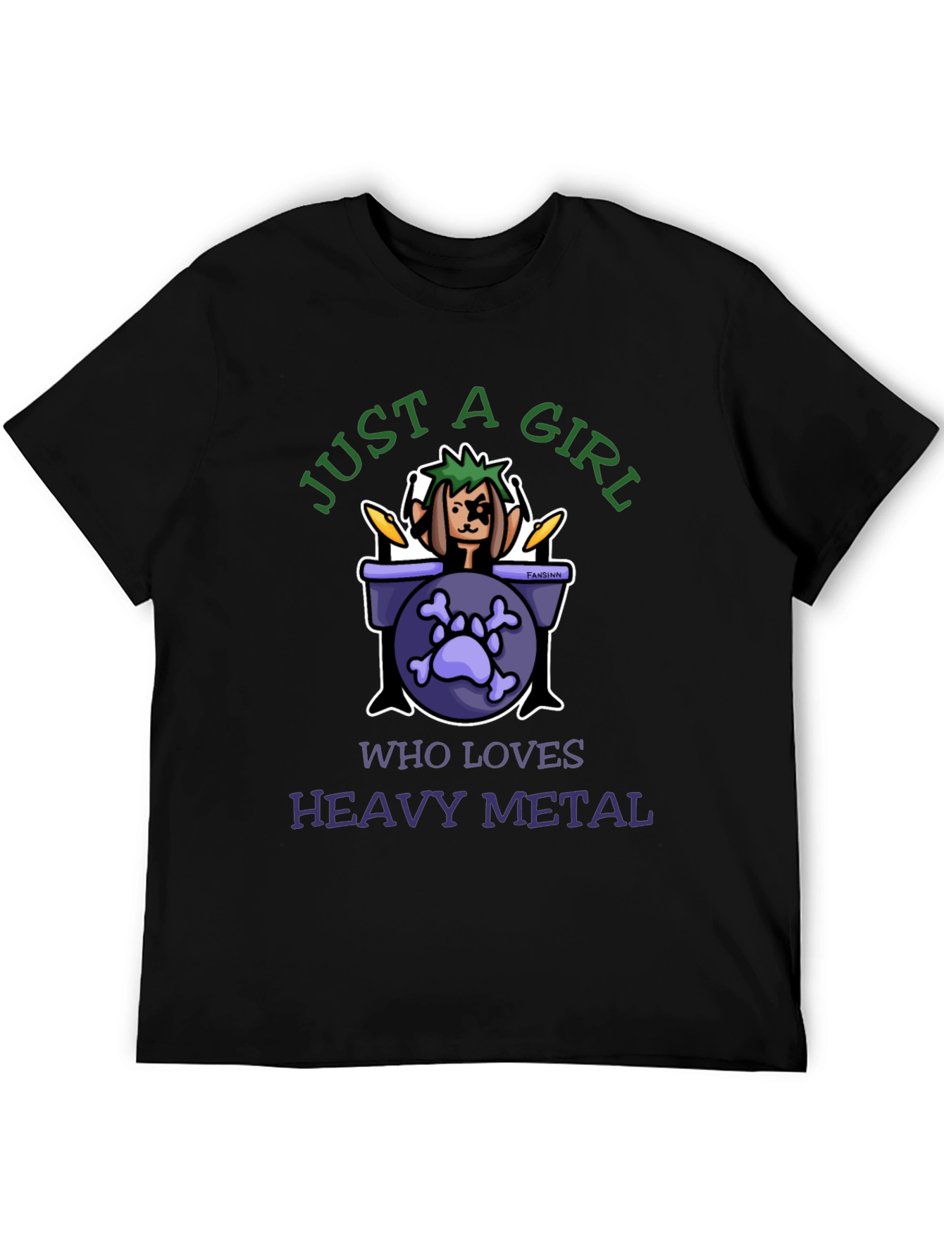 Heavy Metal Girl Drummer T-Shirt