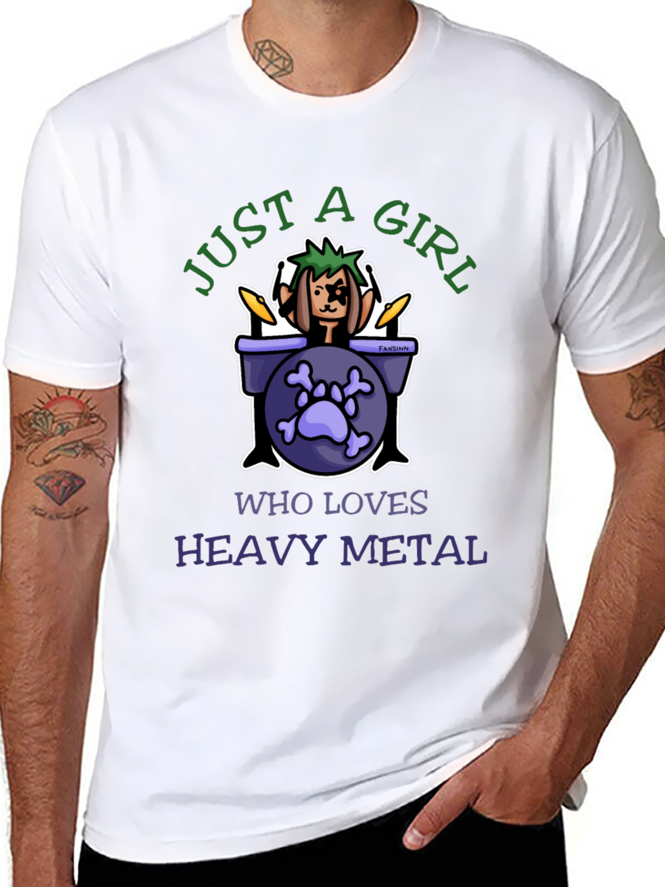 Heavy Metal Girl Drummer T-Shirt