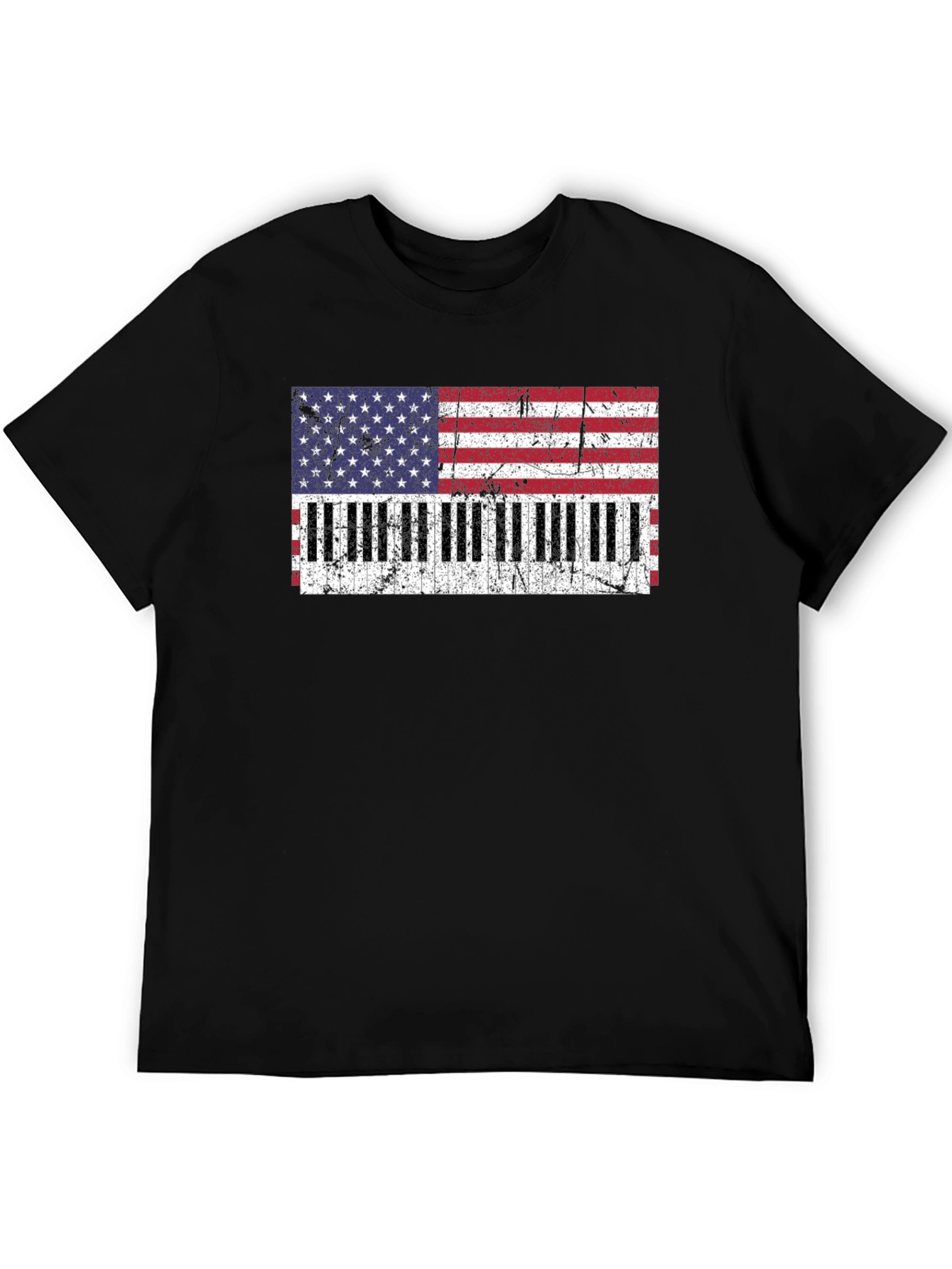 Patriotic Piano Keys Flag T-Shirt