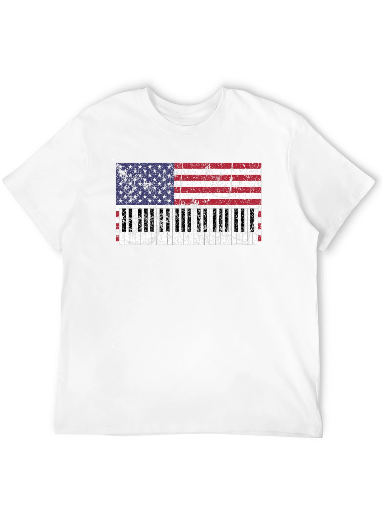 Patriotic Piano Keys Flag T-Shirt