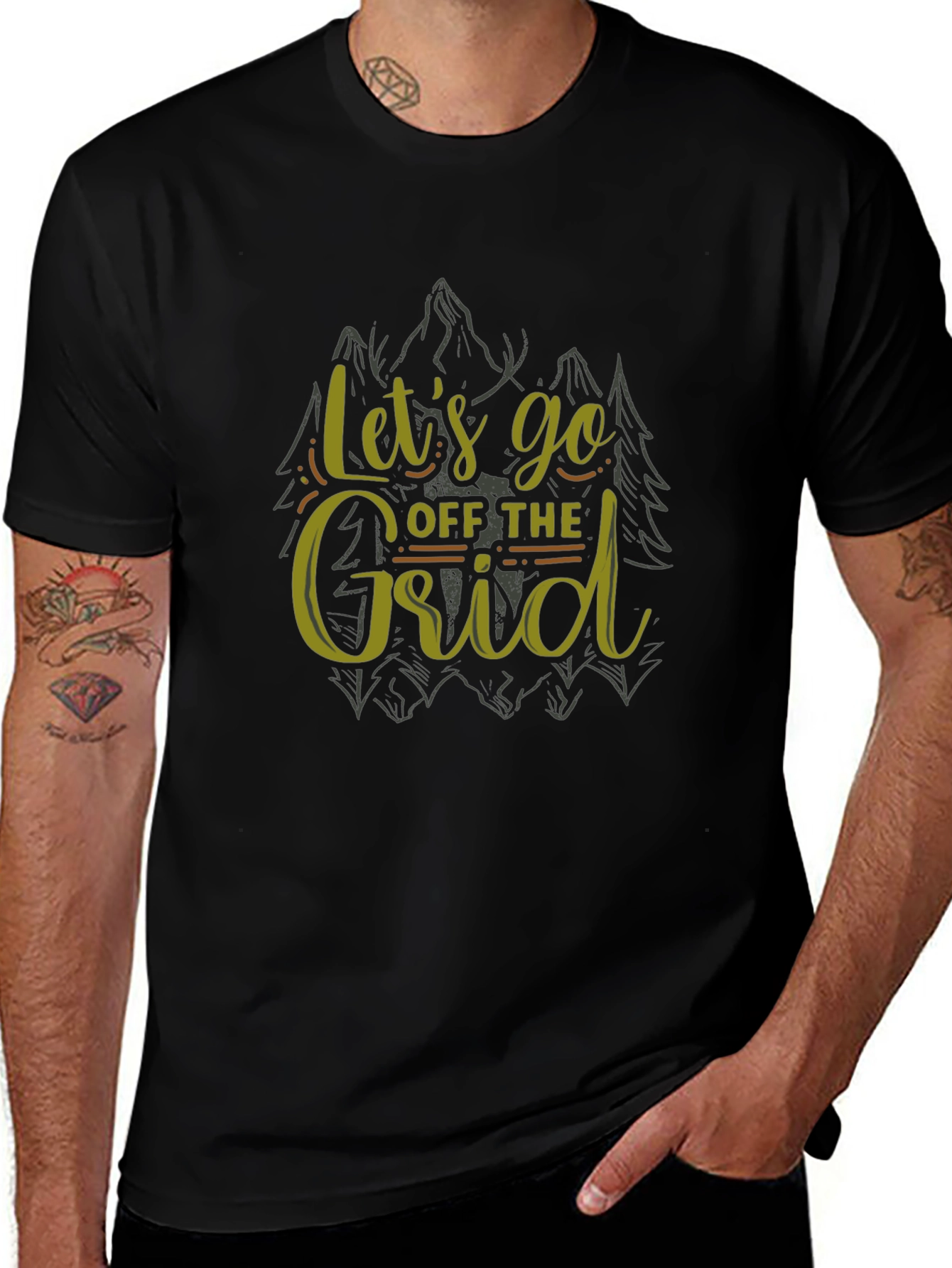 Lets Go Off The Grid Black T-Shirt