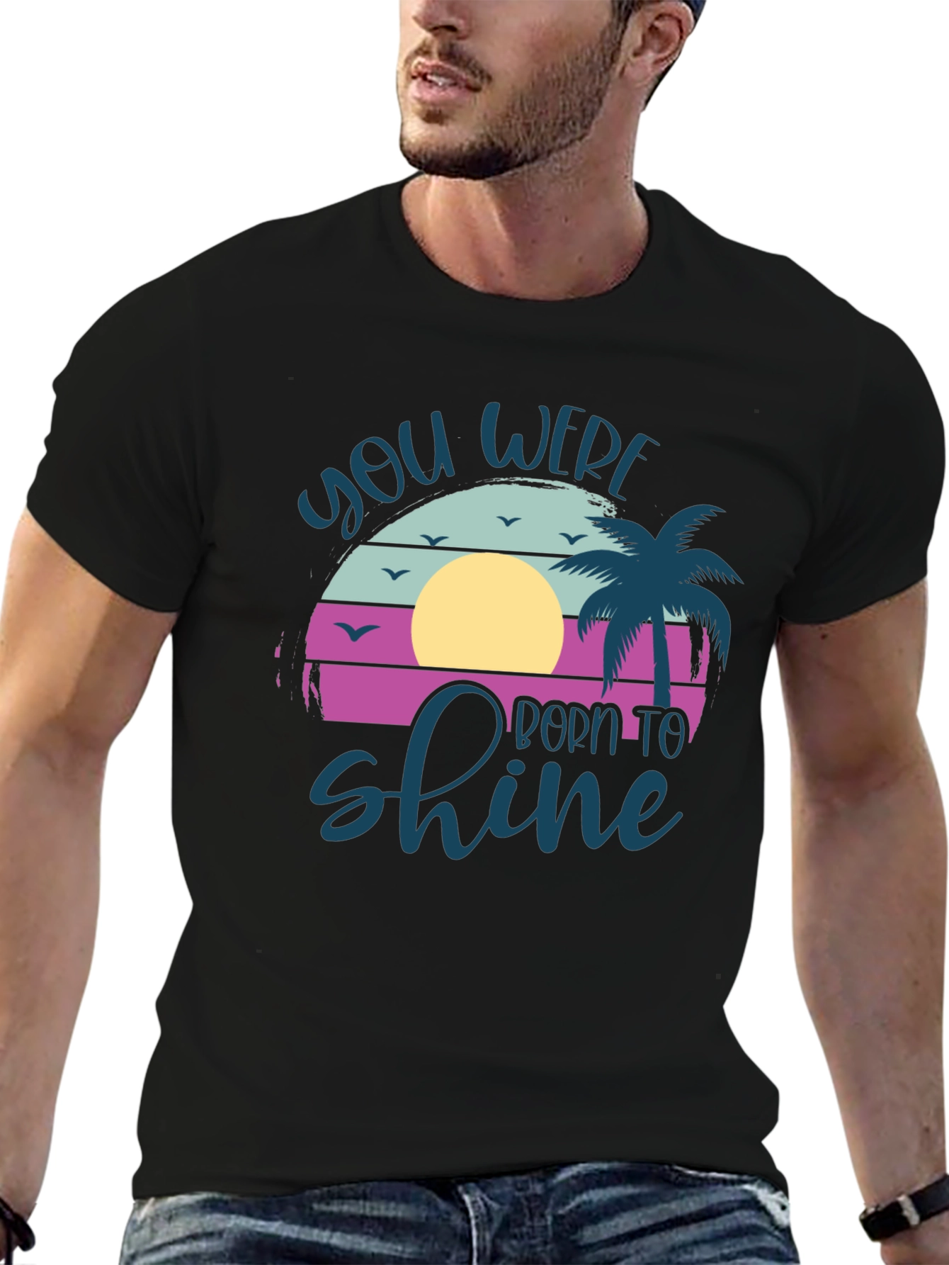 You Were Born to Shine Black Graphic Tee
