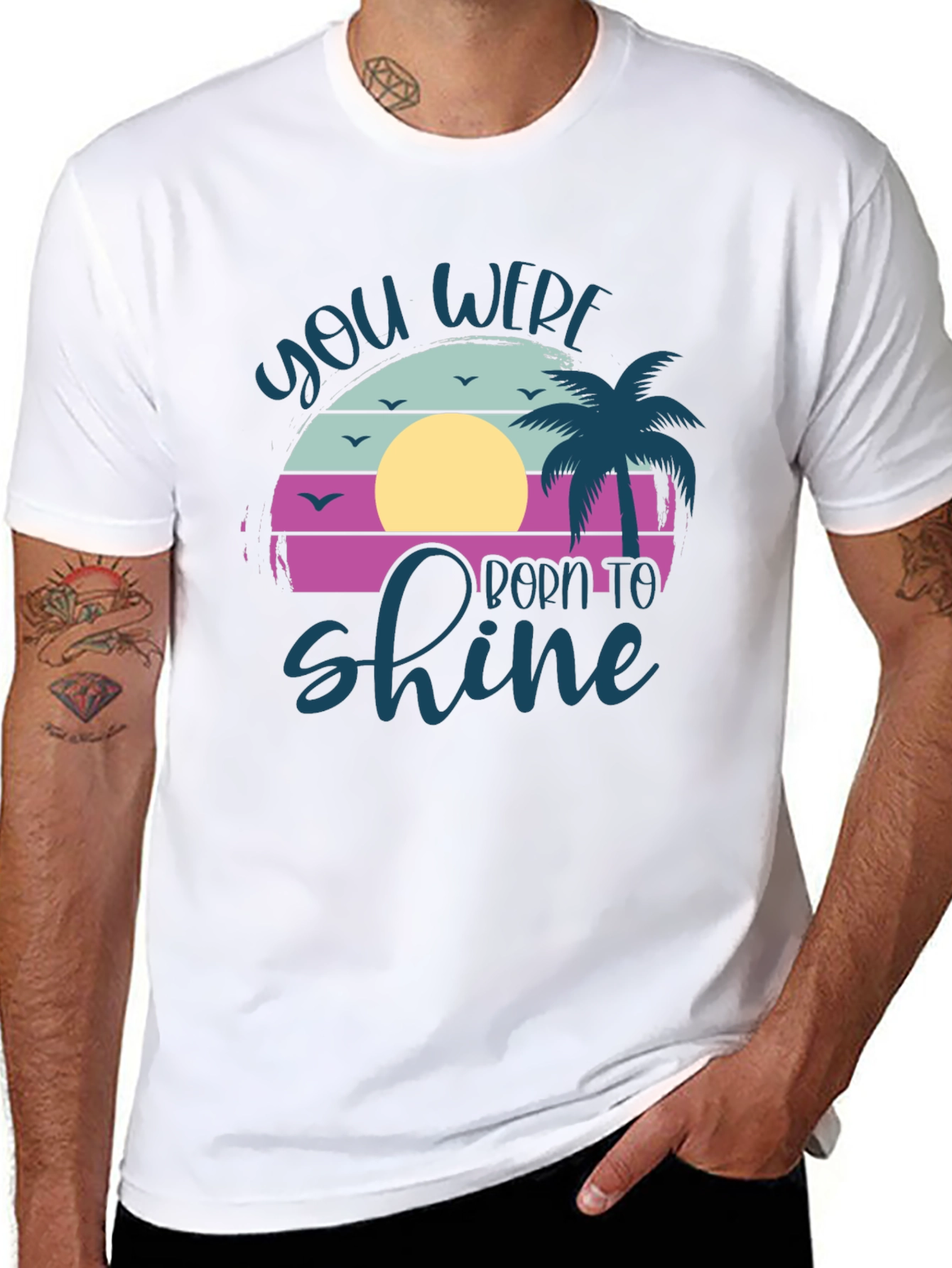 You Were Born to Shine Black Graphic Tee