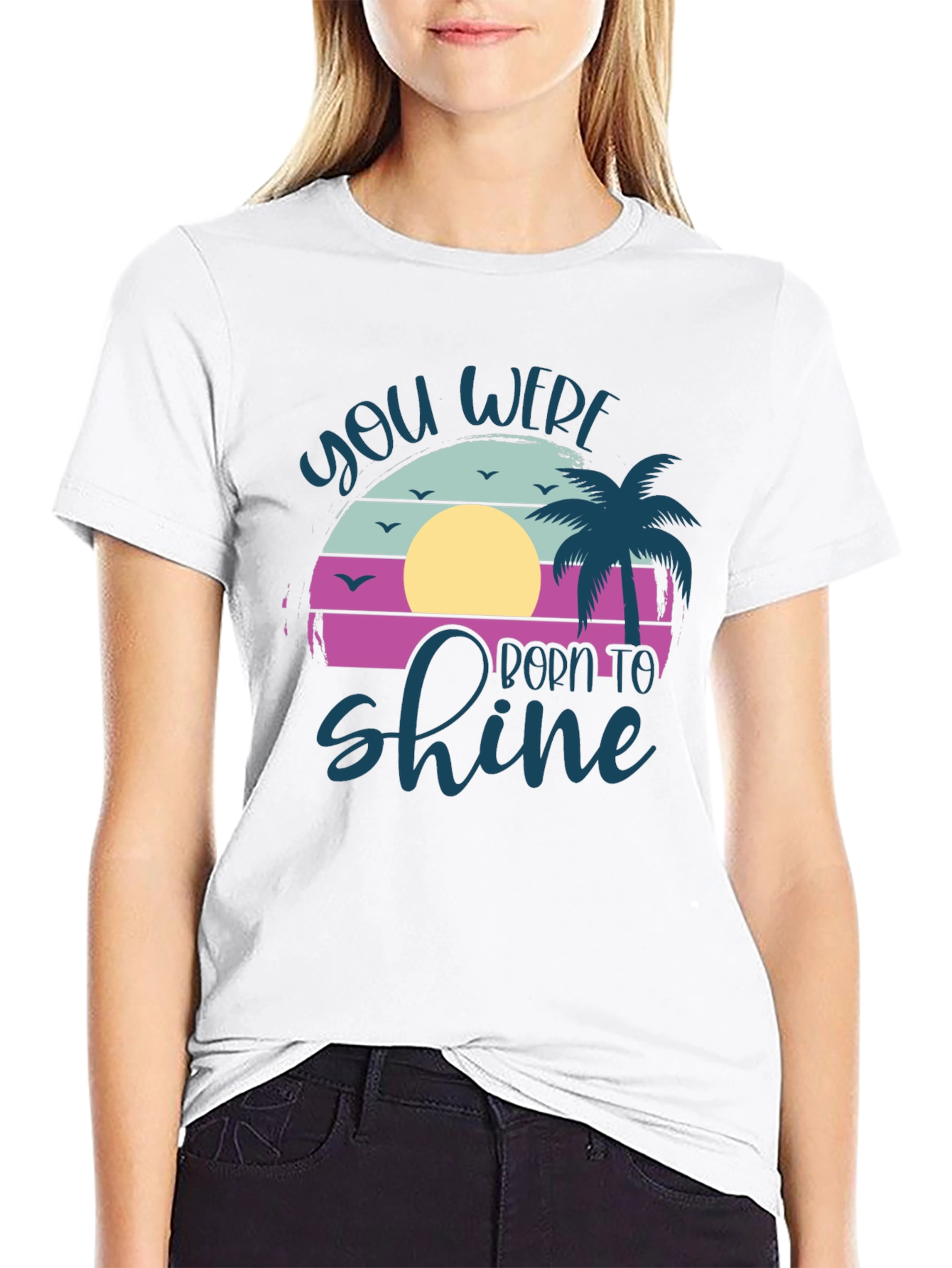 You Were Born to Shine Black Graphic Tee