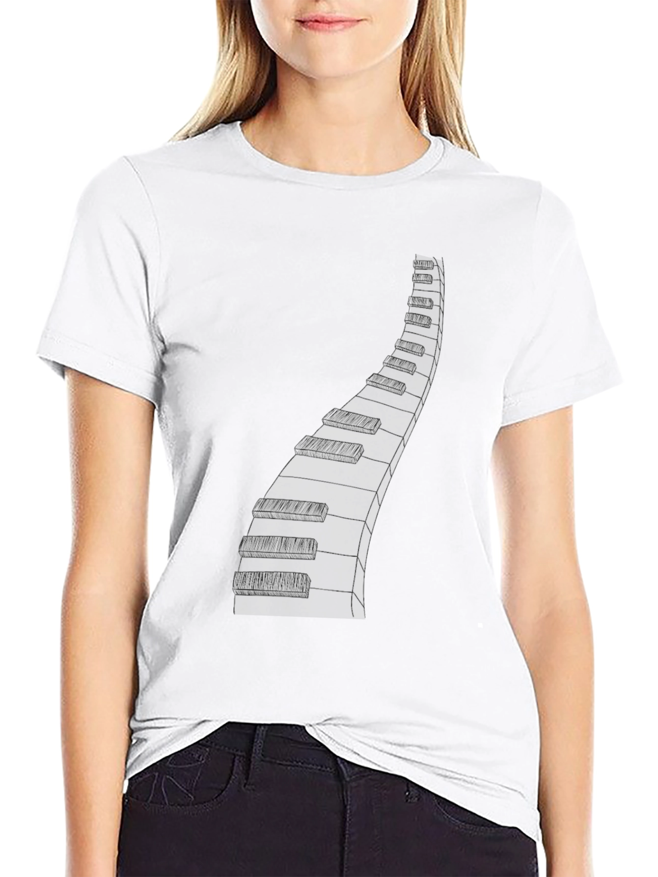 Piano Keys Graphic Tee - Musician Style