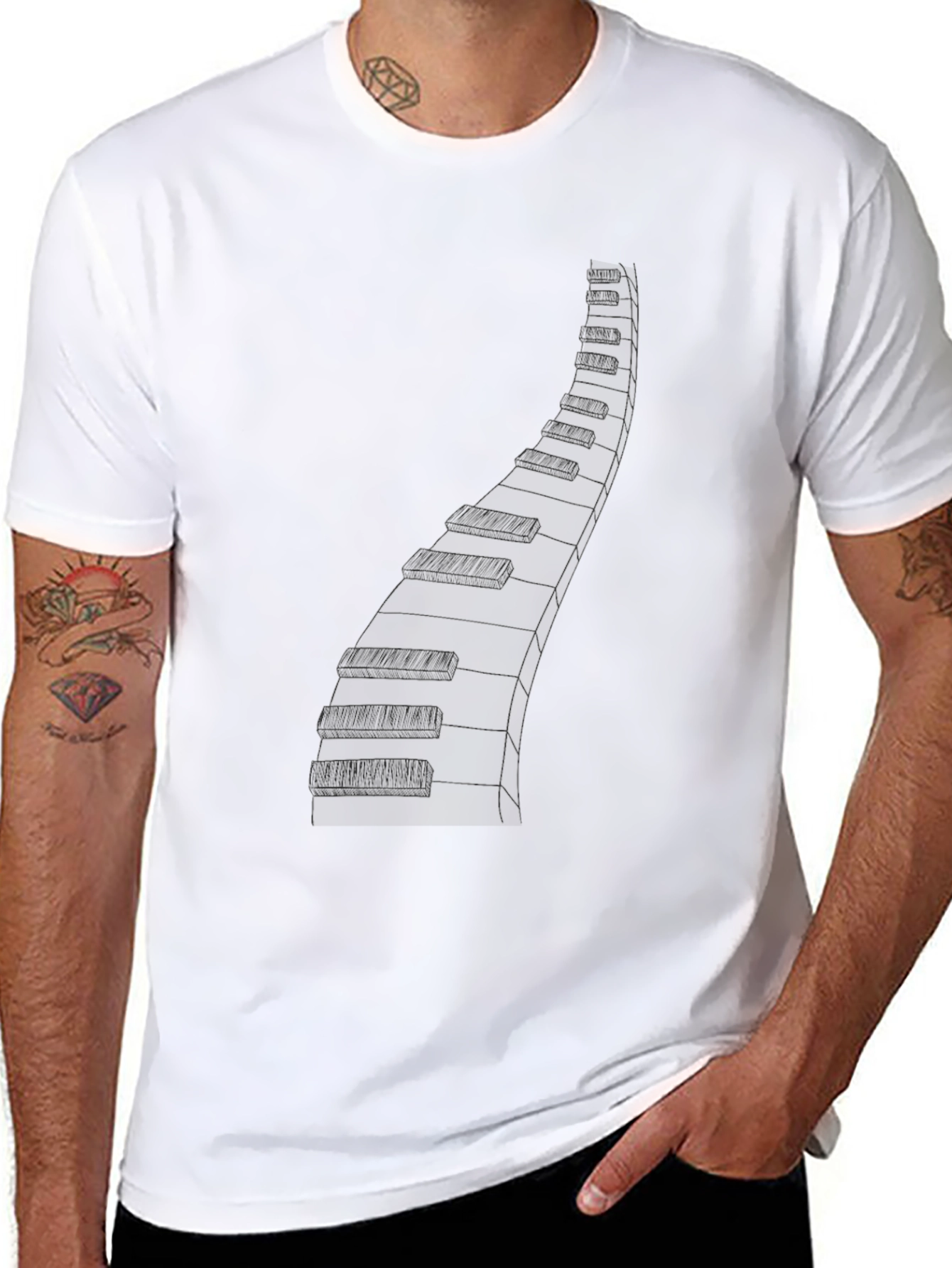 Piano Keys Graphic Tee - Musician Style