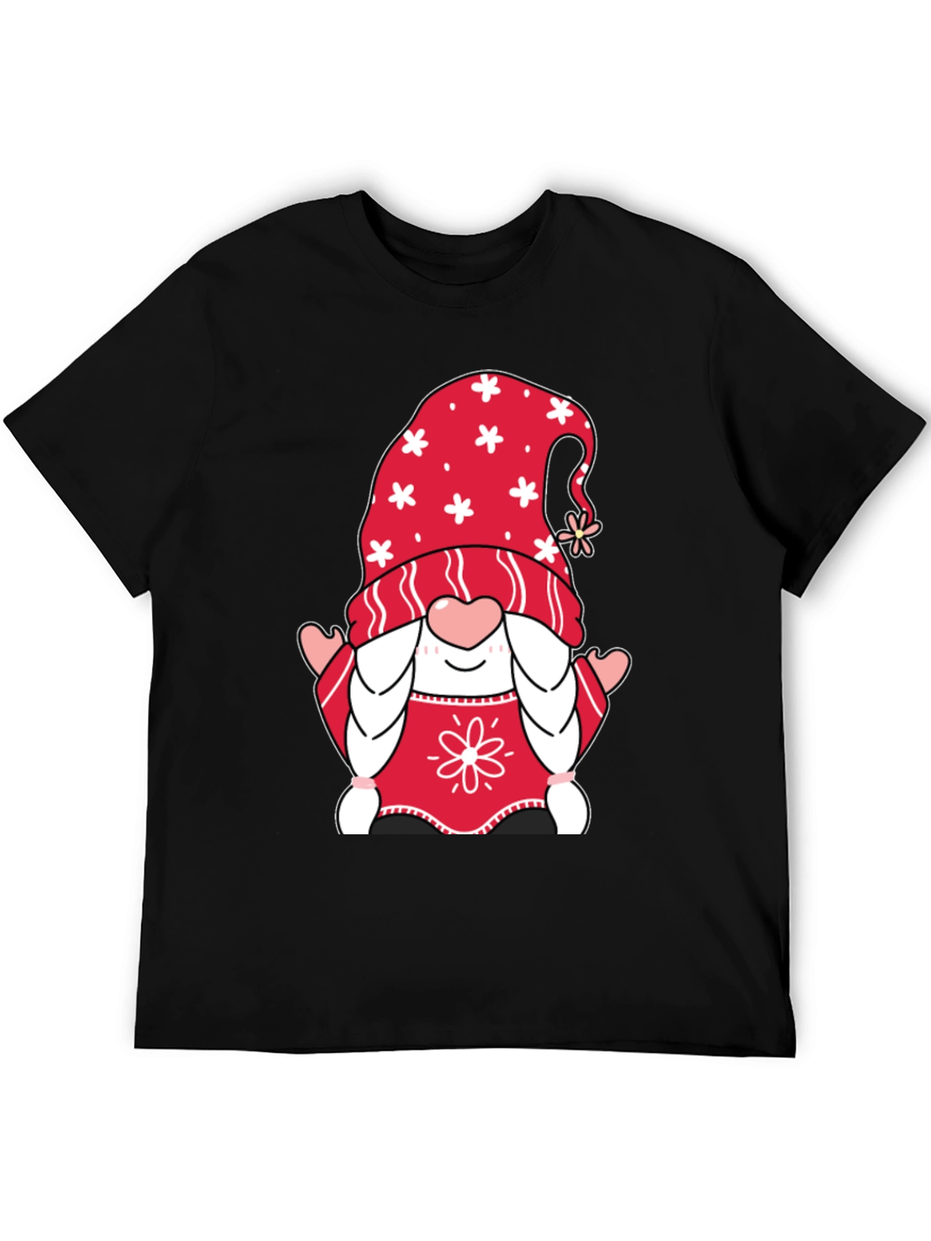 Gnome Valentines Day Black T-Shirt