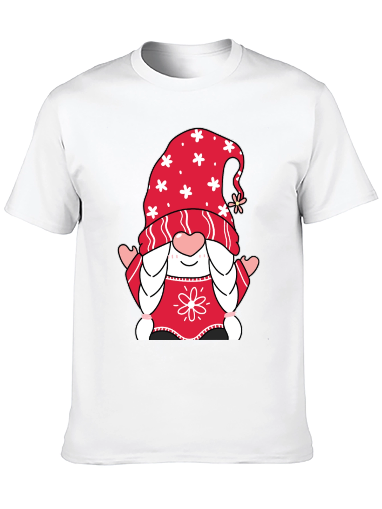 Gnome Valentines Day Black T-Shirt