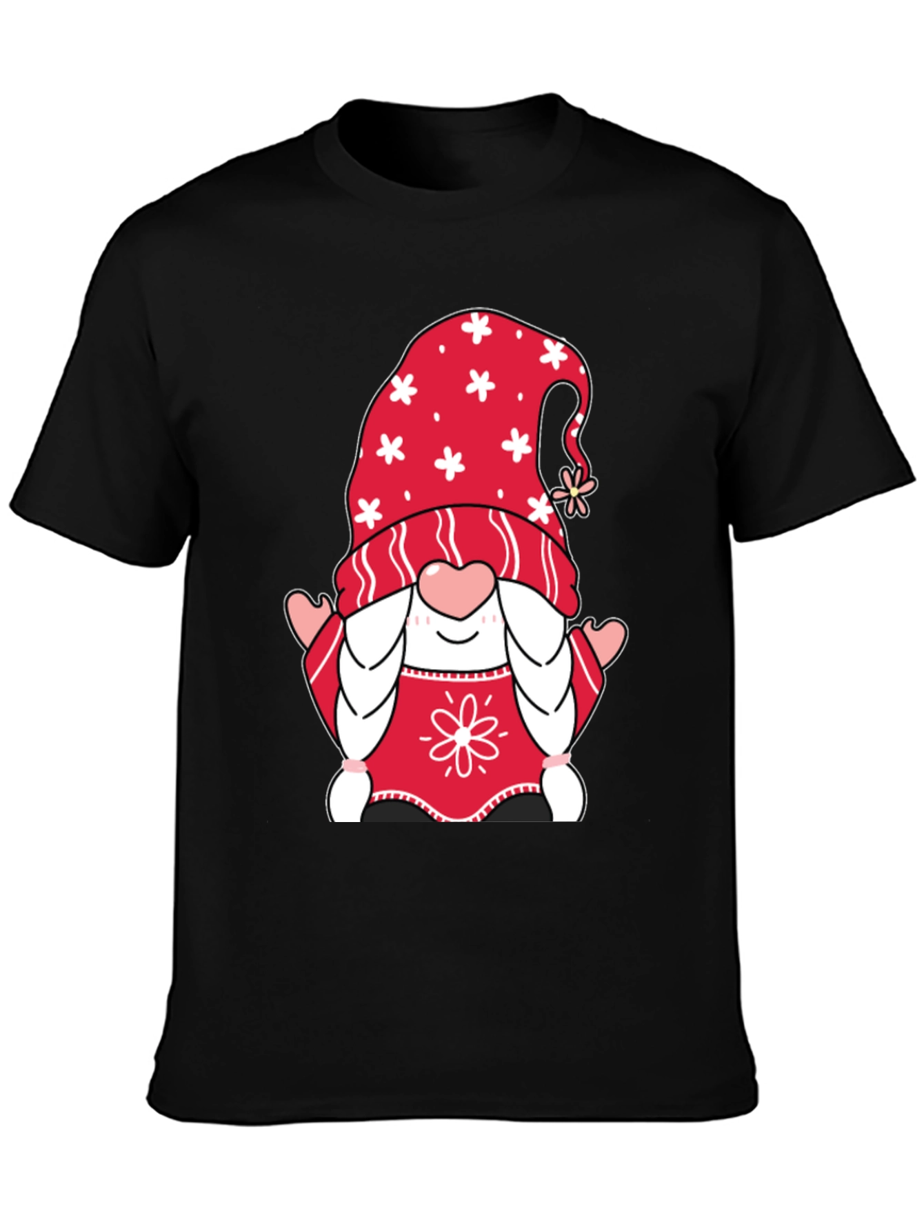 Gnome Valentines Day Black T-Shirt