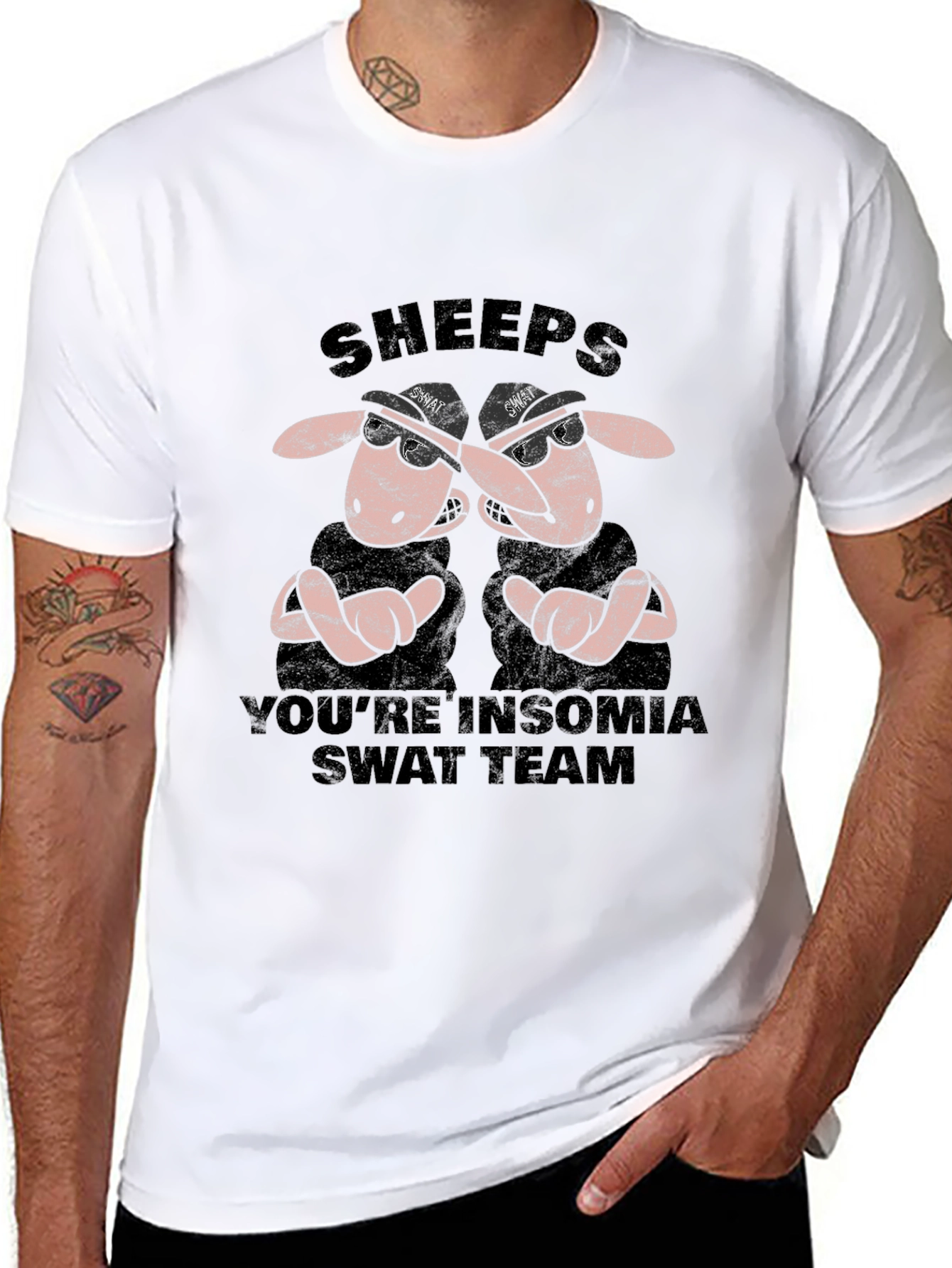 Sheeps Youre Insomnia Swat Team Graphic Tee