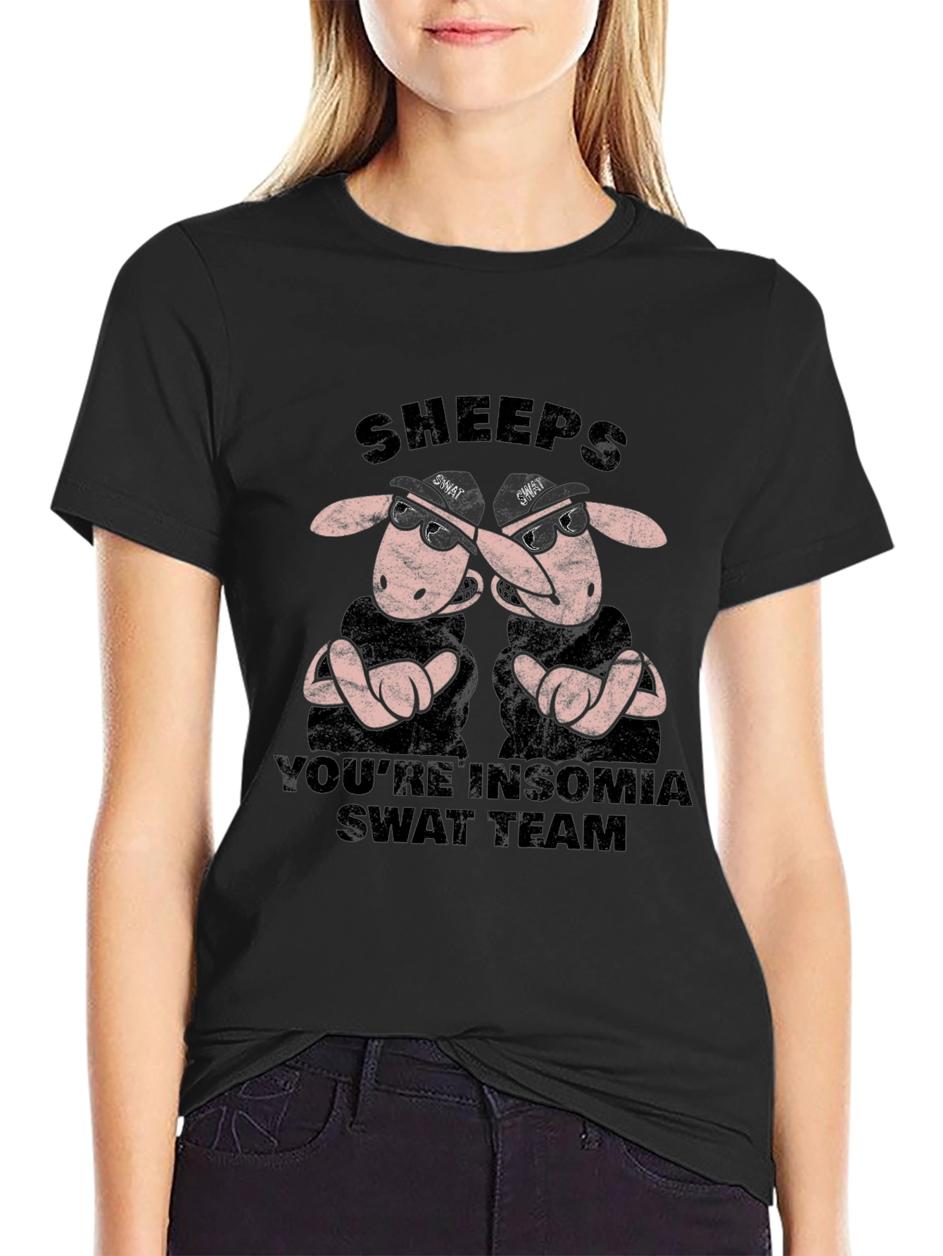 Sheeps Youre Insomnia Swat Team Graphic Tee