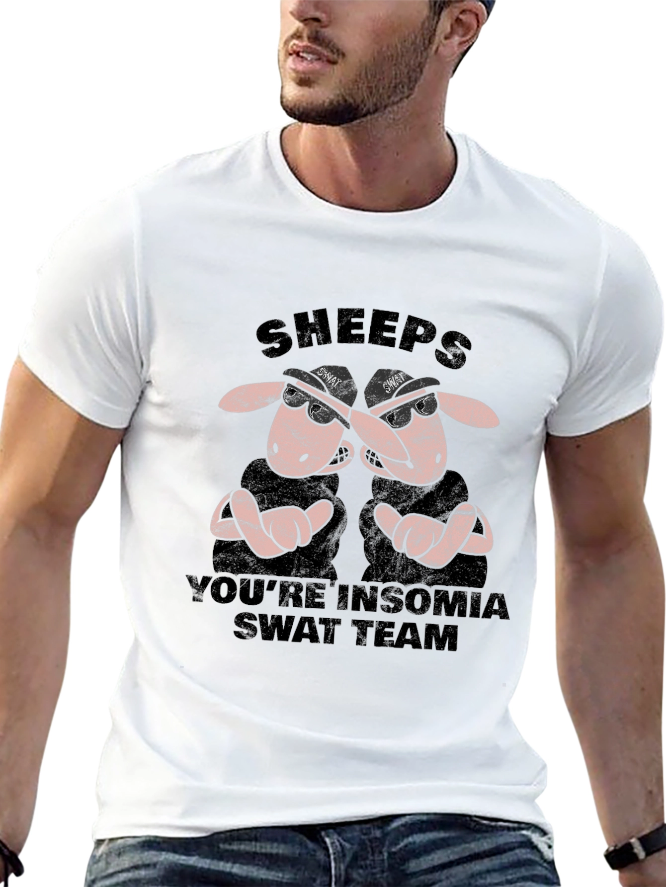 Sheeps Youre Insomnia Swat Team Graphic Tee