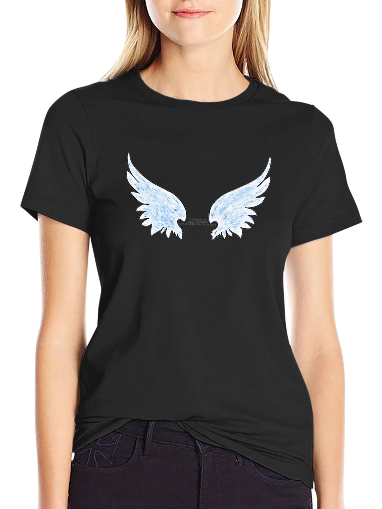 Angel Wing Graphic Tee - Stylish Black T-Shirt