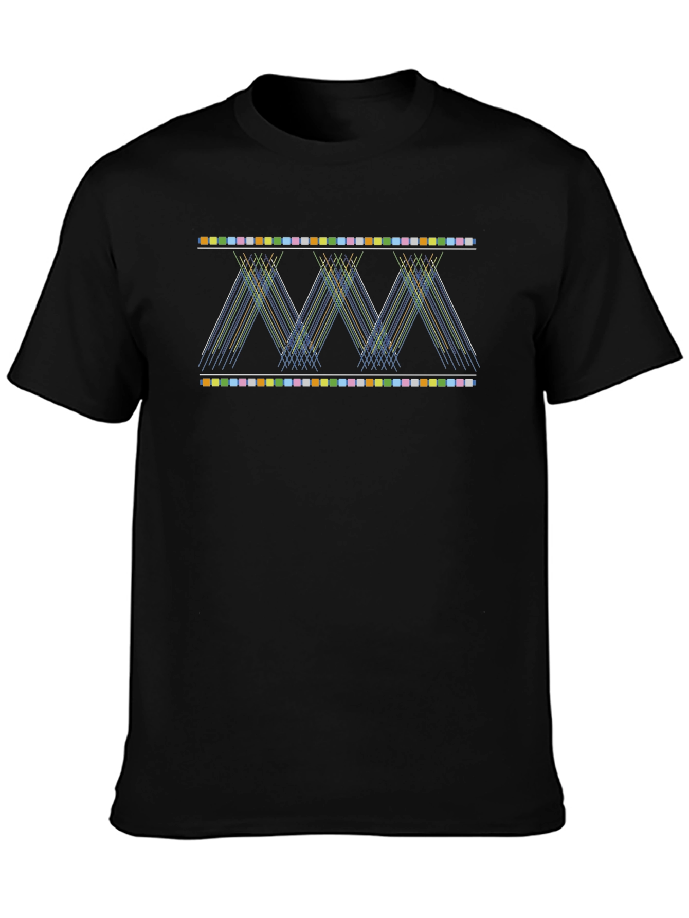 Abstract Geometric Graphic Print Black T-Shirt