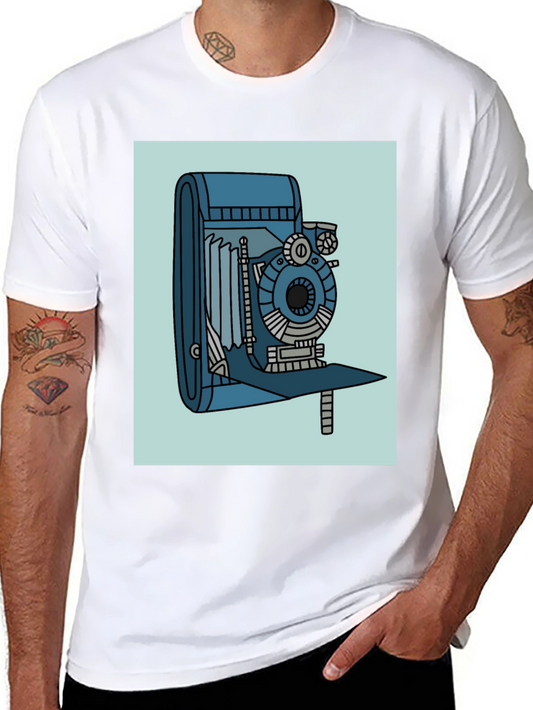Vintage Camera Graphic Tee - Black