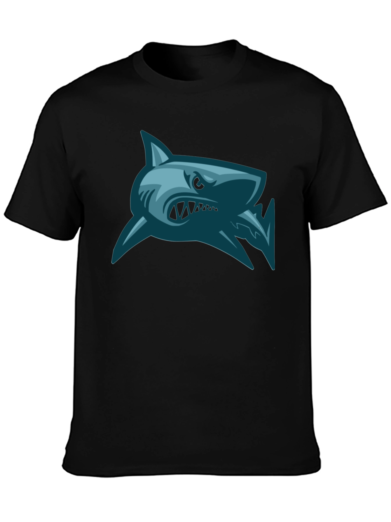 Mens Shark Graphic Print Black T-Shirt