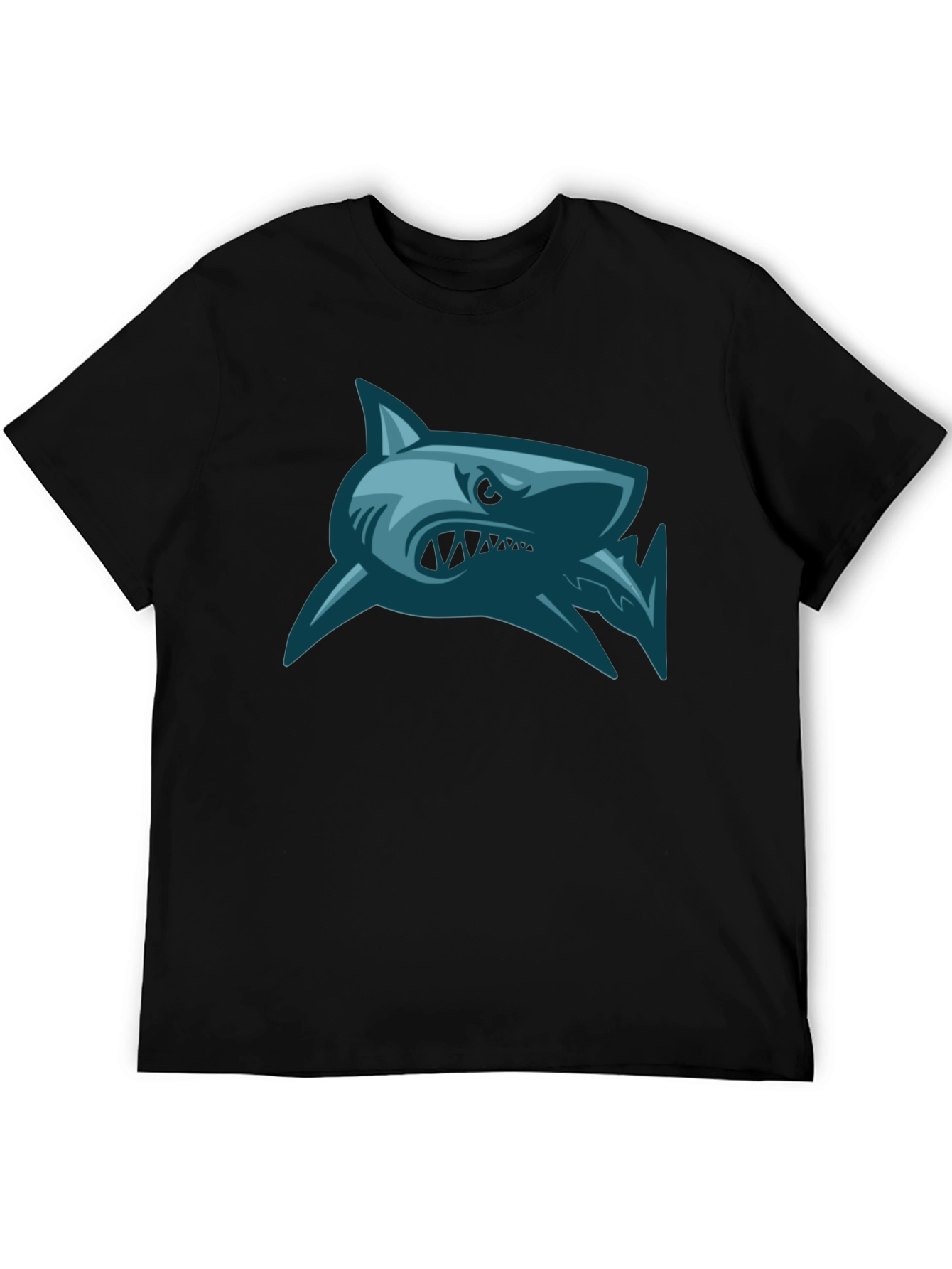 Mens Shark Graphic Print Black T-Shirt