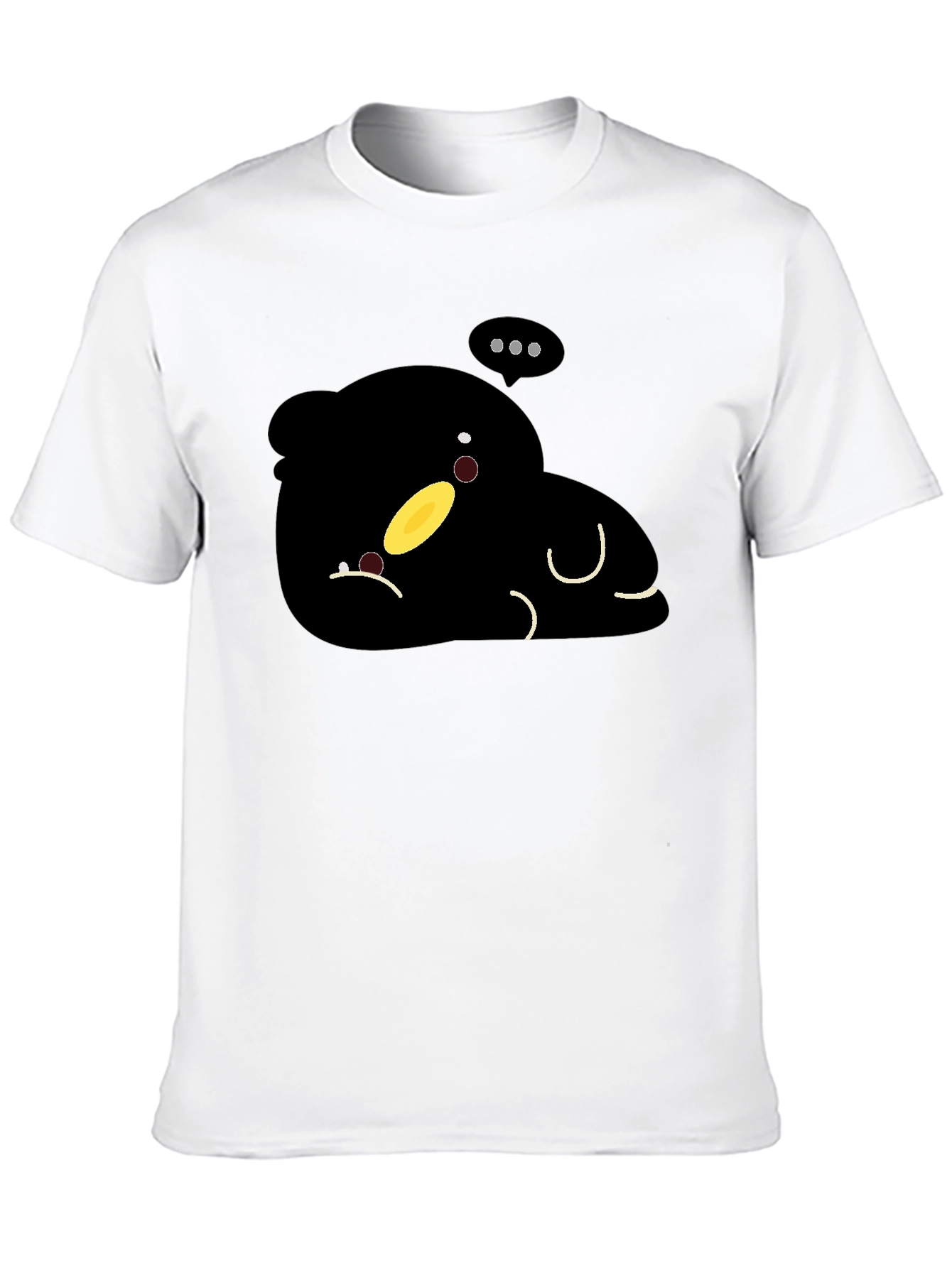 Cute Cartoon Character Black T-Shirt