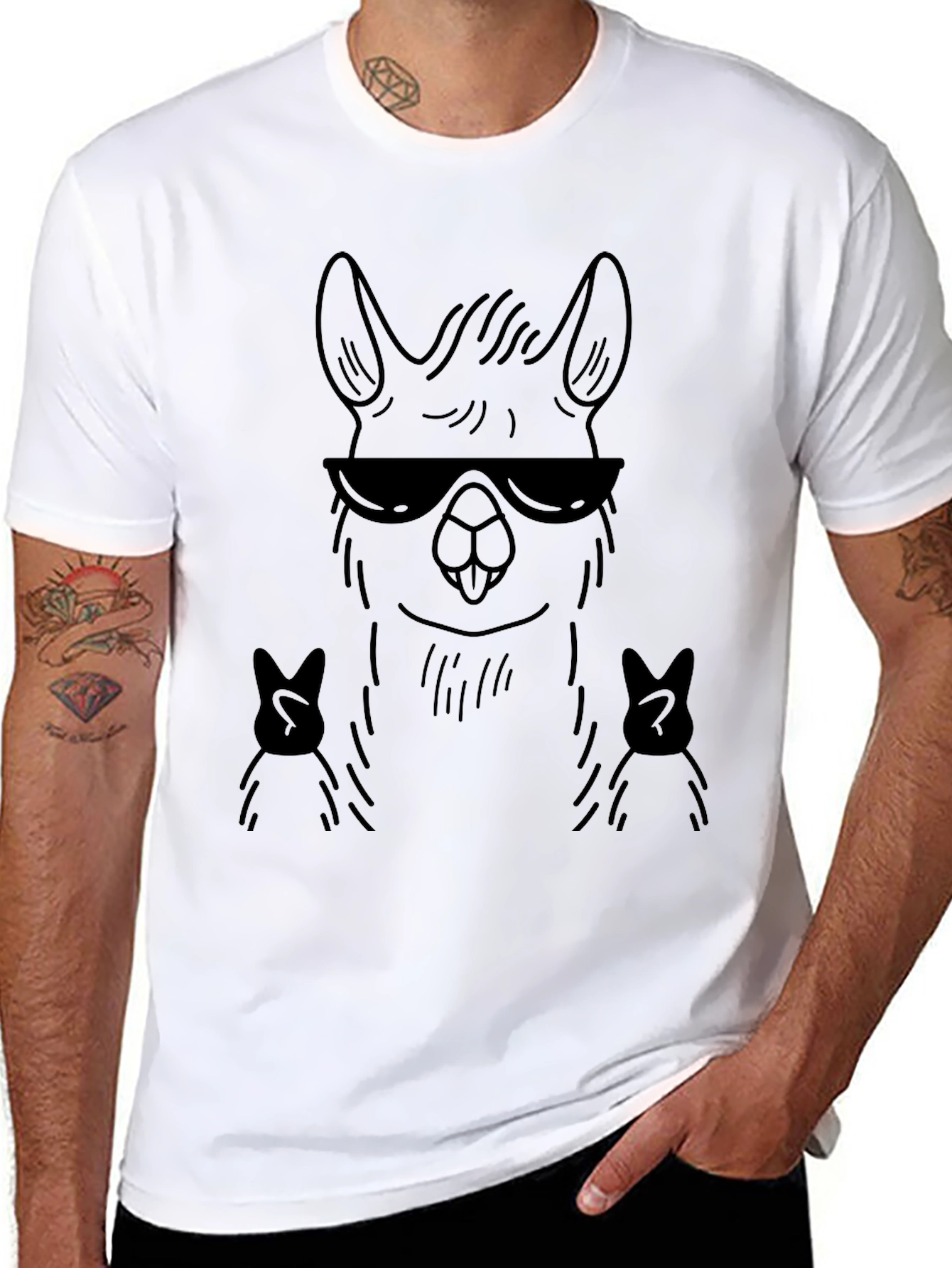 Cool Llama Graphic Tee - Black T-Shirt