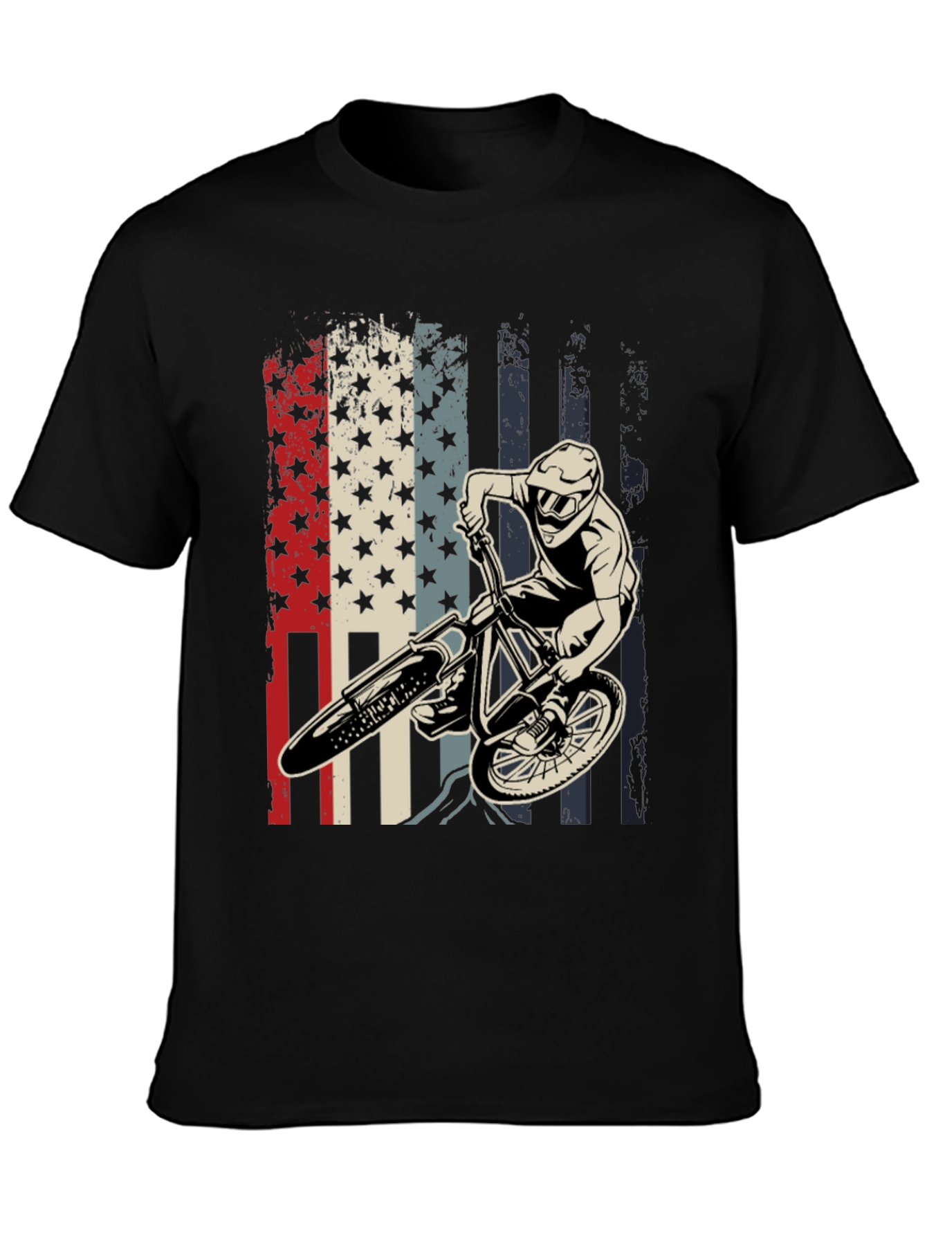 Patriotic Biker T-Shirt - Stars & Stripes