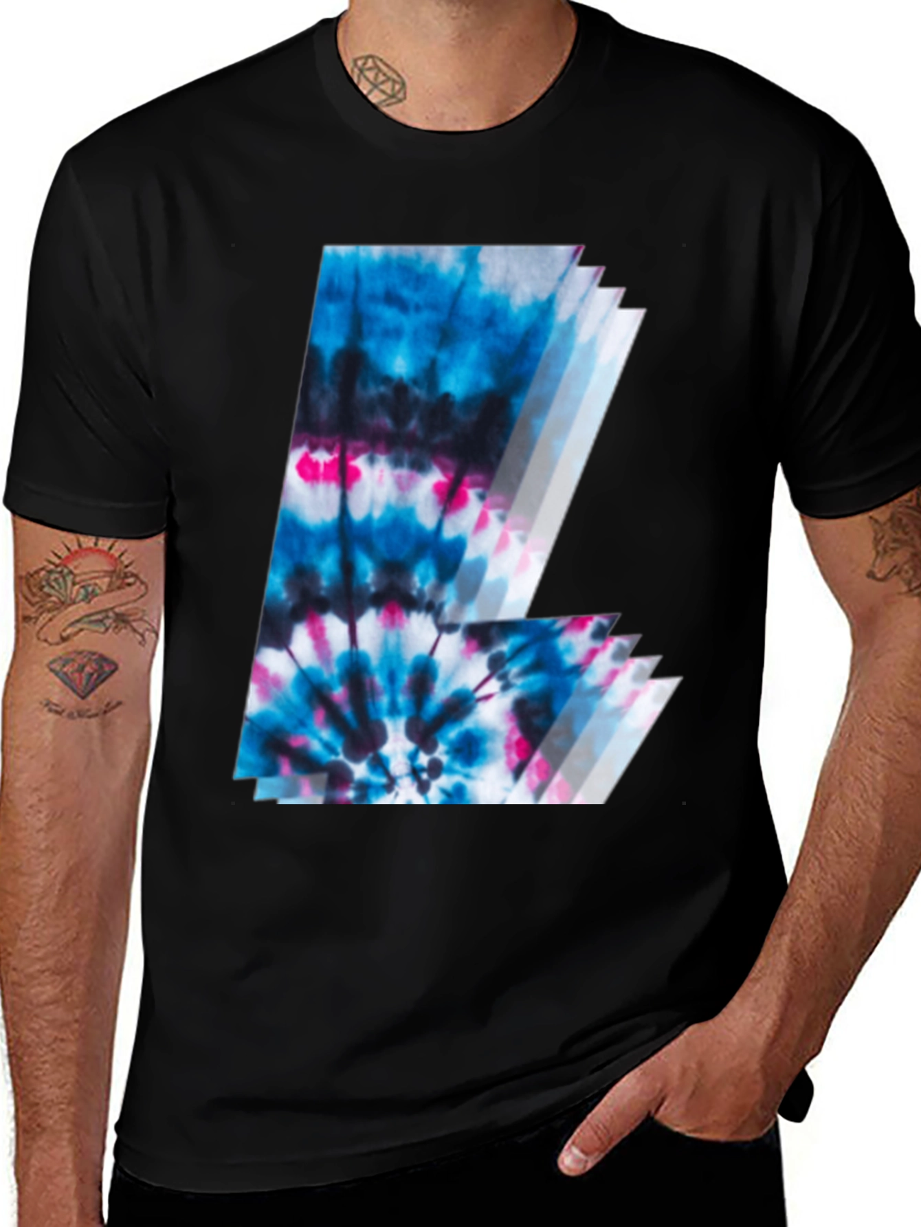Tie-Dye Letter Graphic Tee