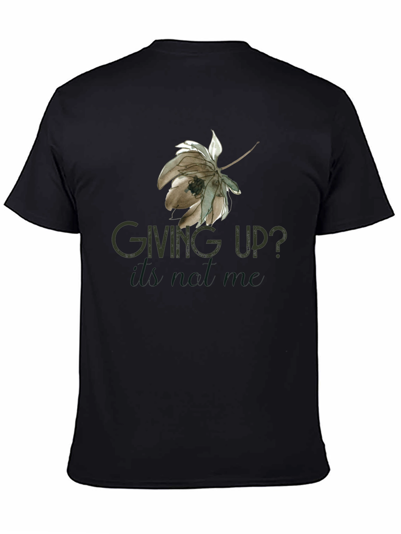 Giving Up? Black Graphic Tee for Men