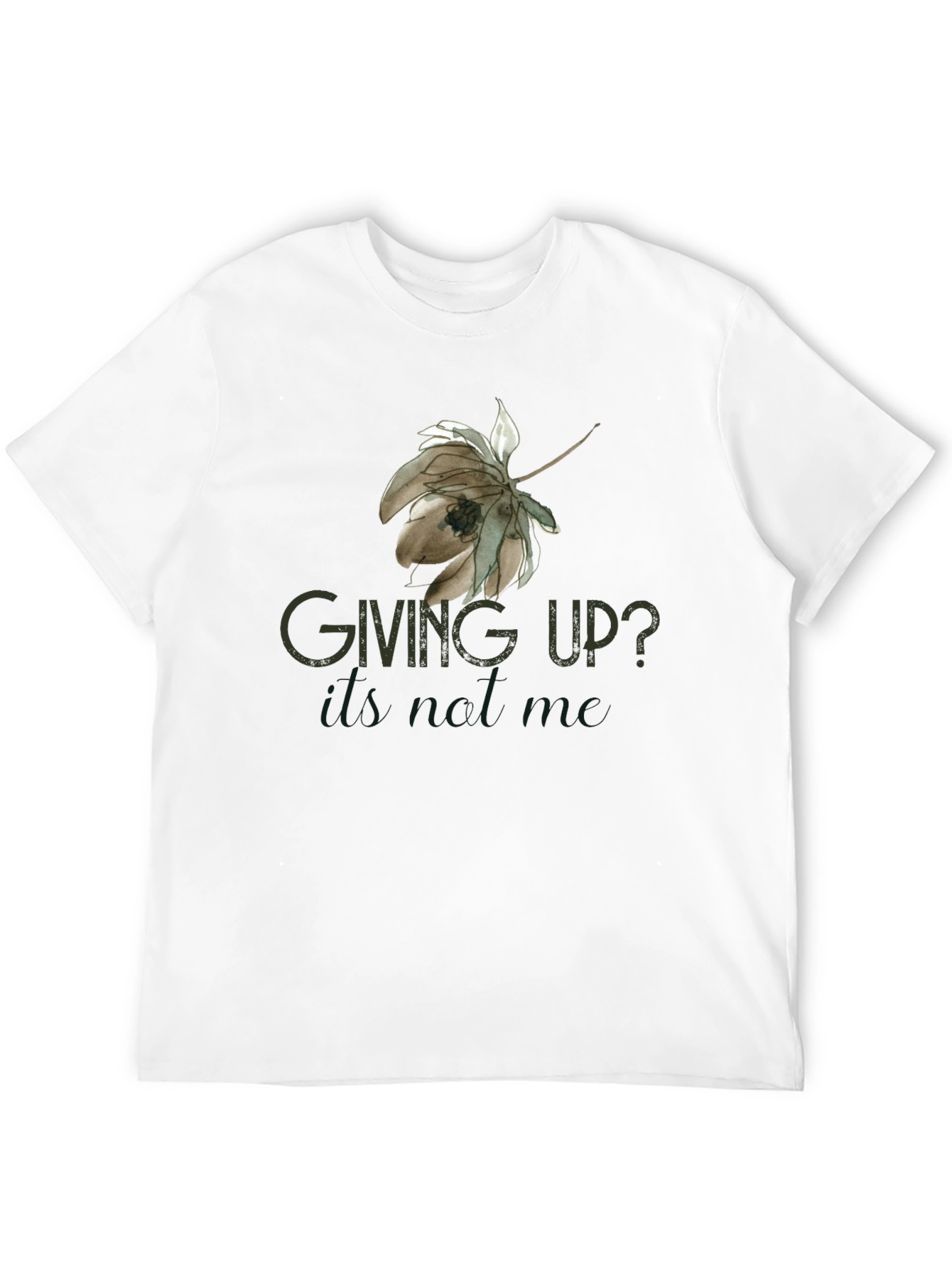 Giving Up? Black Graphic Tee for Men