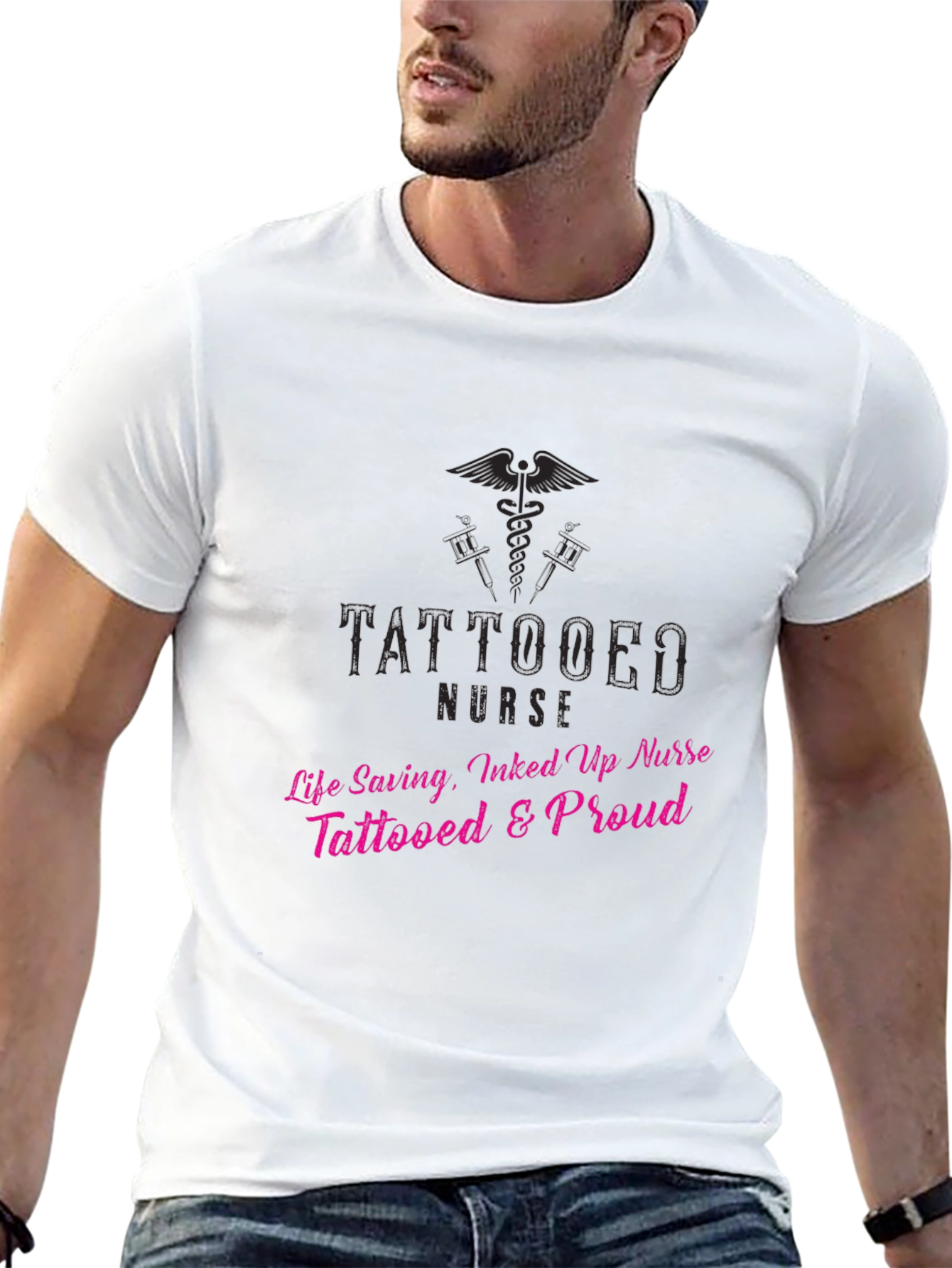 Tattooed Nurse T-Shirt - Life Saving Inked & Proud