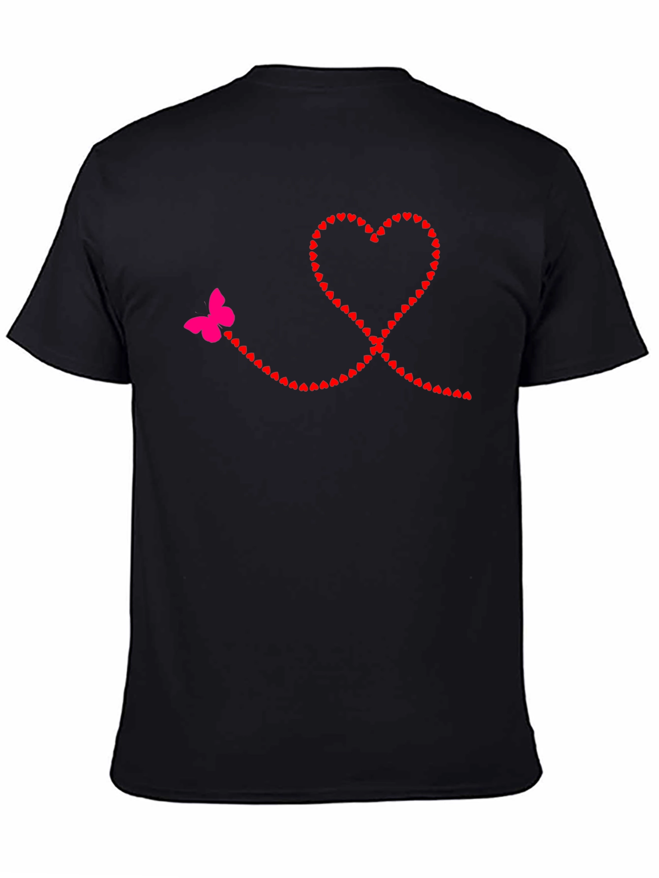 Heart & Butterfly Graphic Tee - Black Casual Shirt