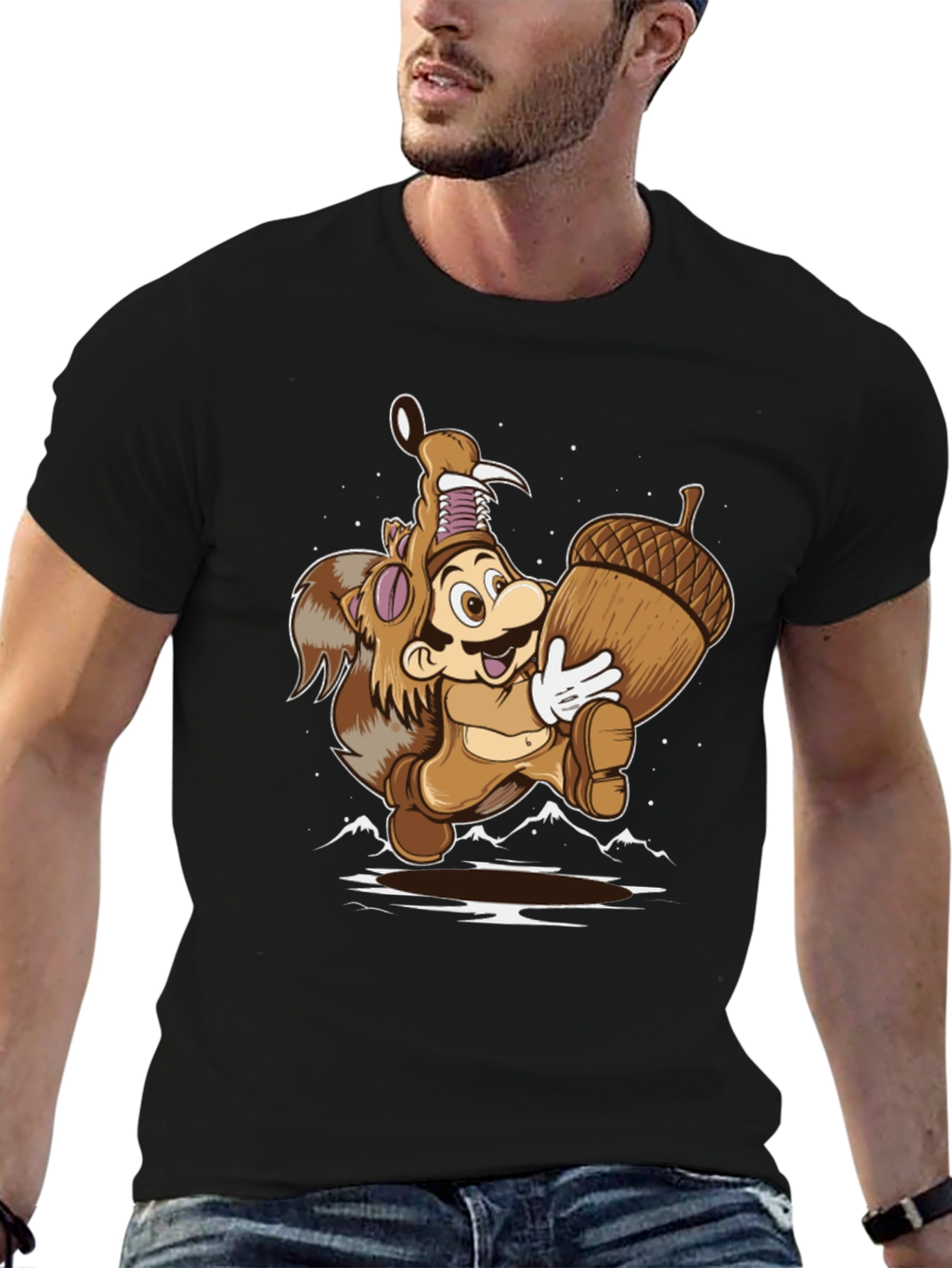 Super Mario Squirrel Suit Graphic Tee