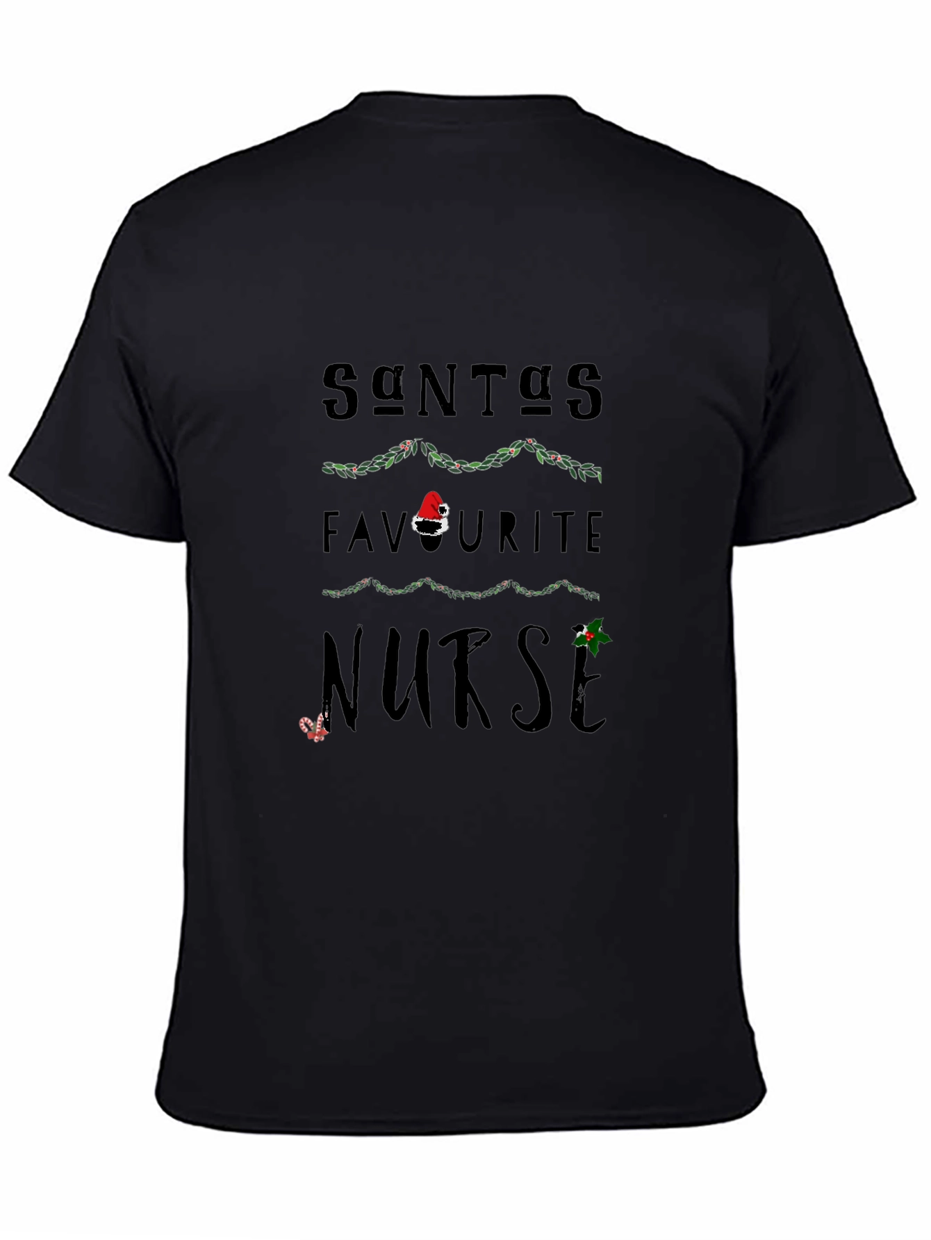 Santas Favorite Nurse Christmas Graphic T-Shirt