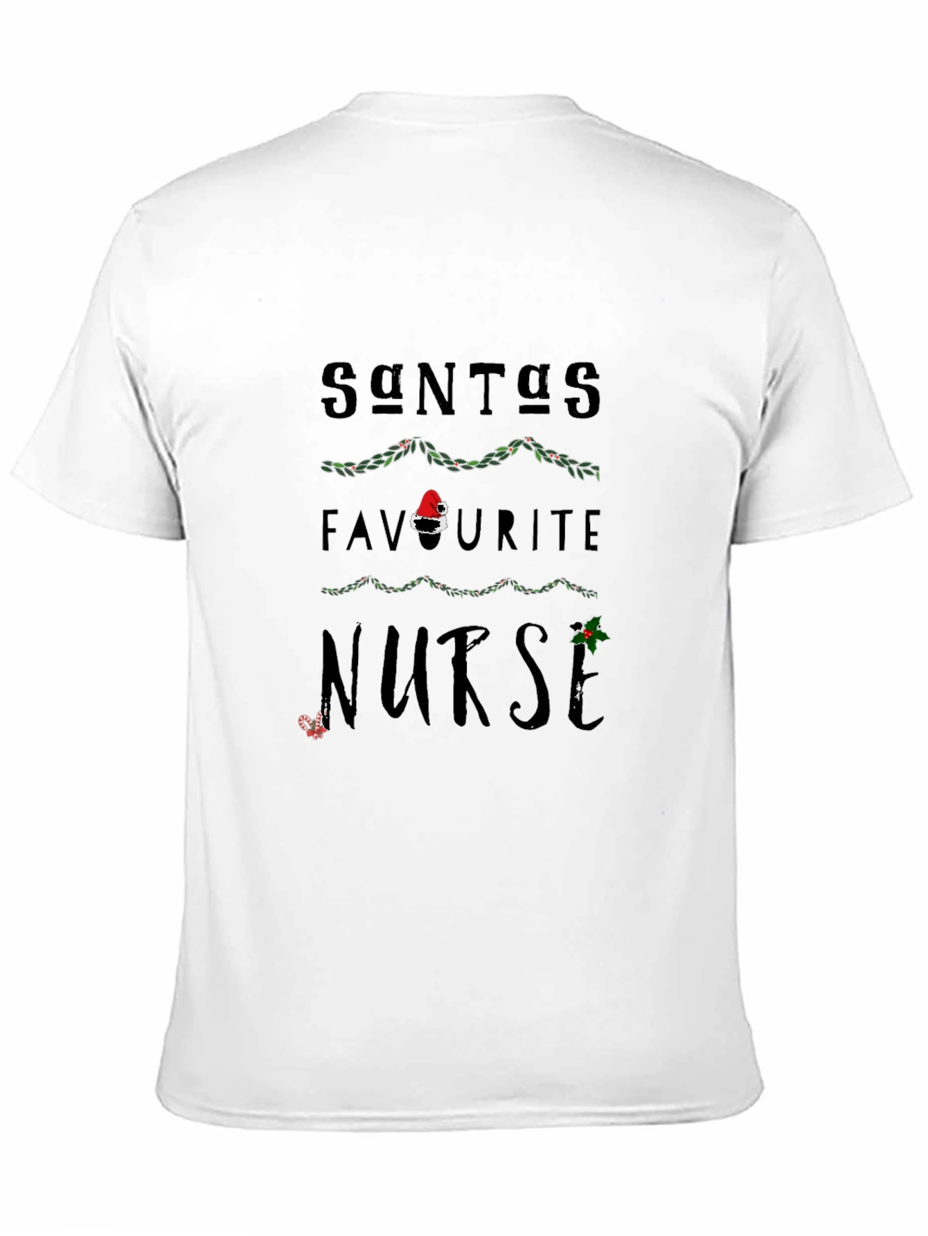 Santas Favorite Nurse Christmas Graphic T-Shirt