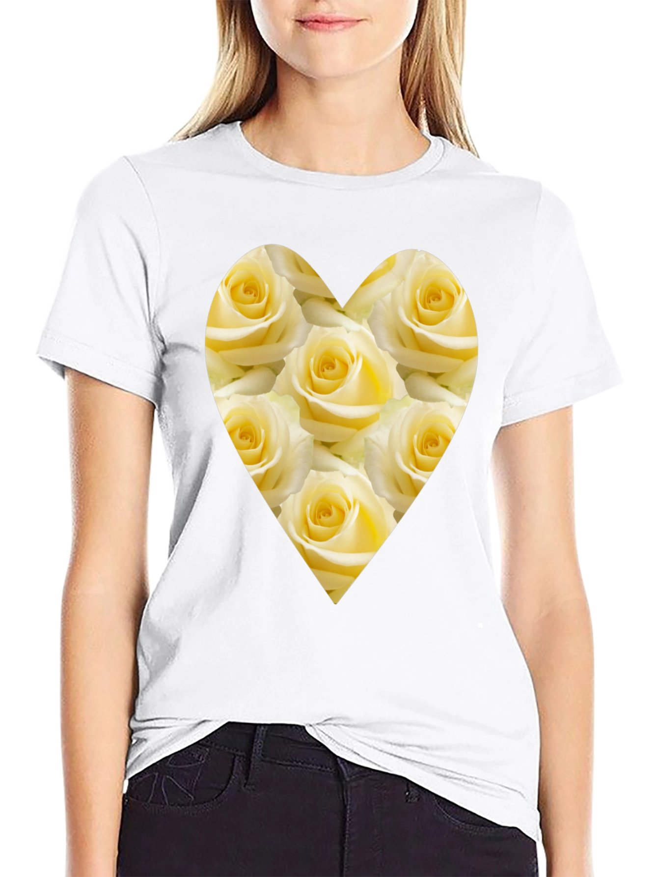 Heart of Roses Black T-Shirt